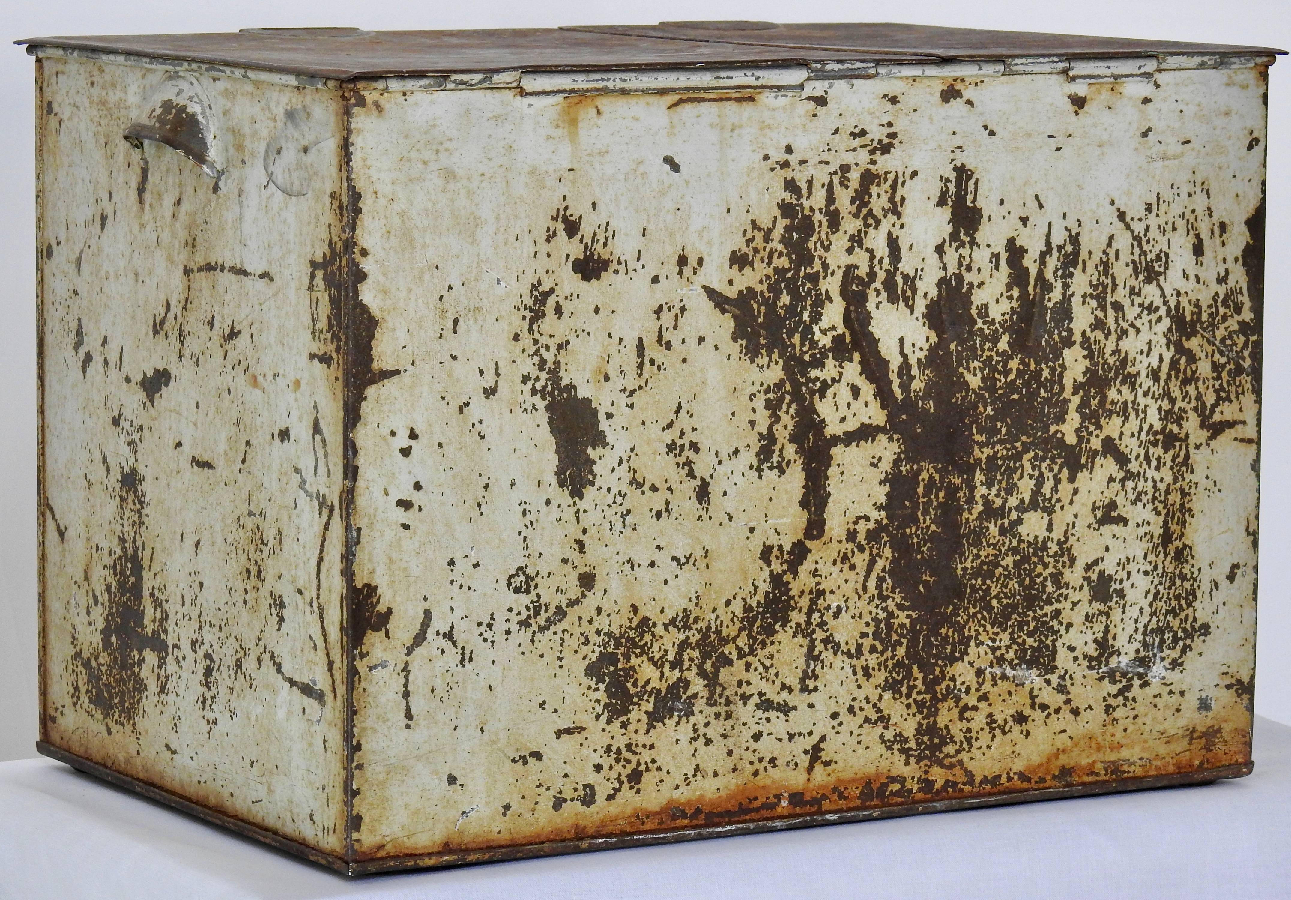 Mid-20th Century French Non Pareil Metal Ice Box For Sale