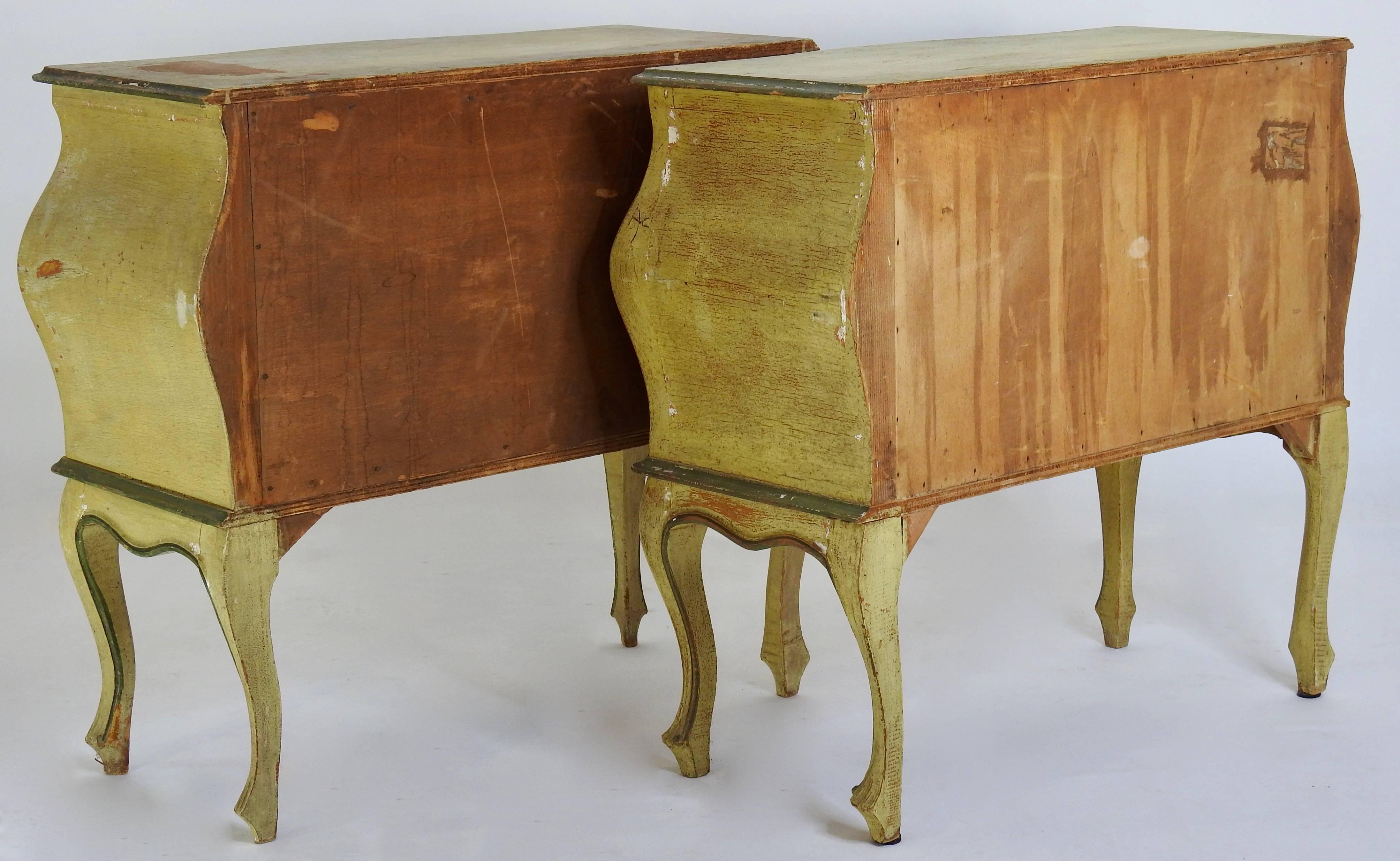 Revival Pair of Hand-Painted Italian Bombay Chests