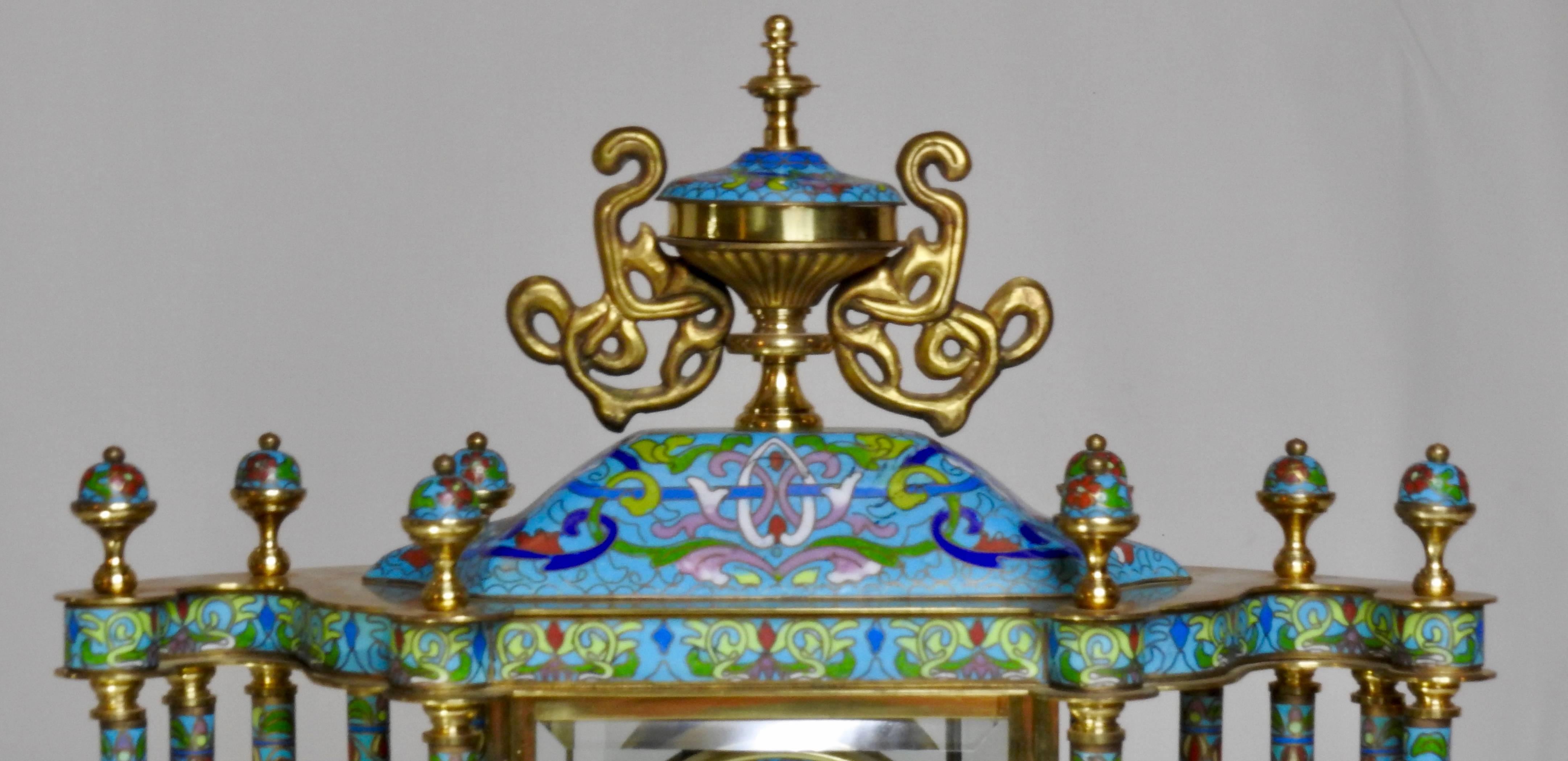 chinese cloisonne clock