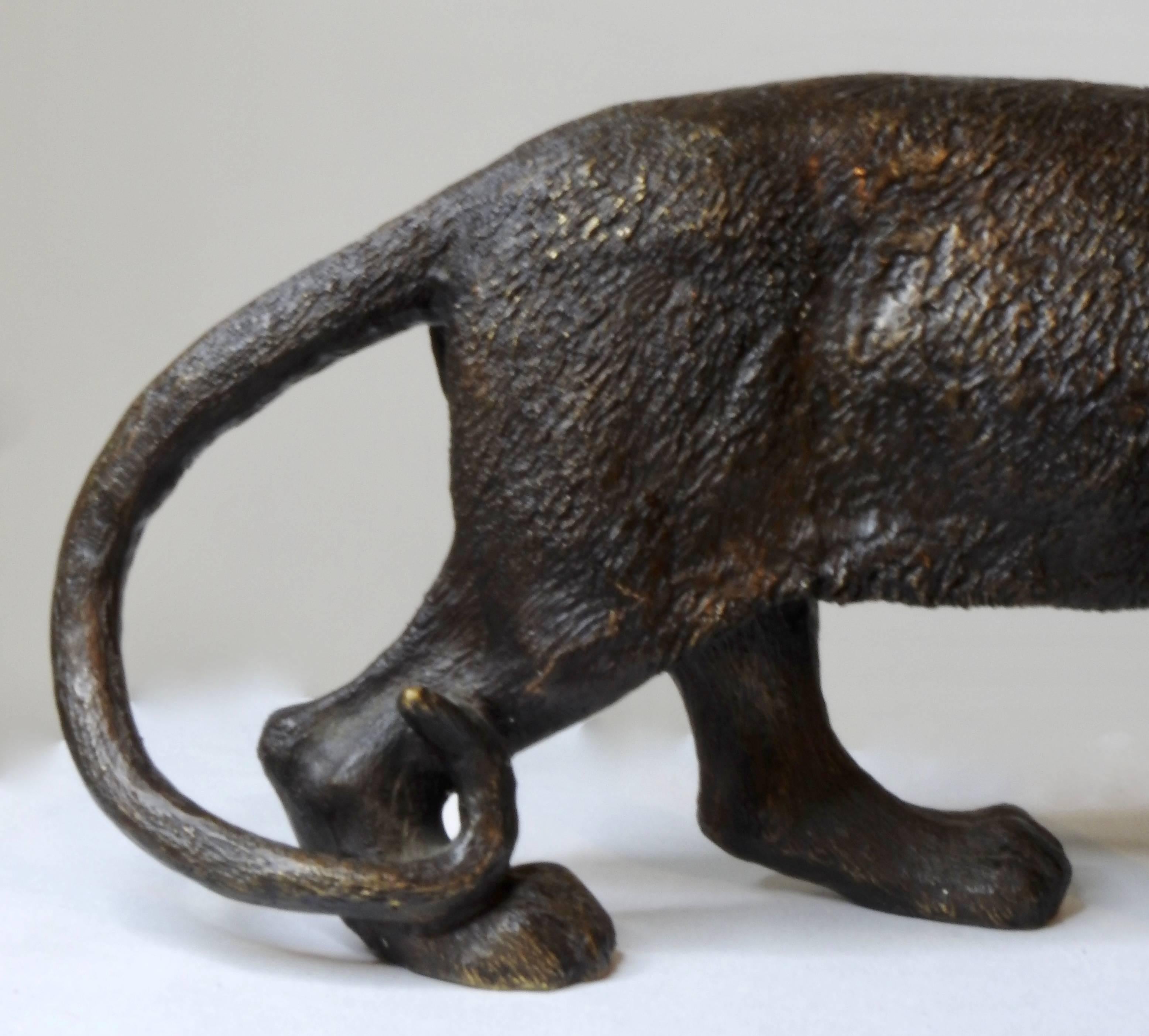 Art Nouveau Bronze Tiger Cast, 20th Century For Sale