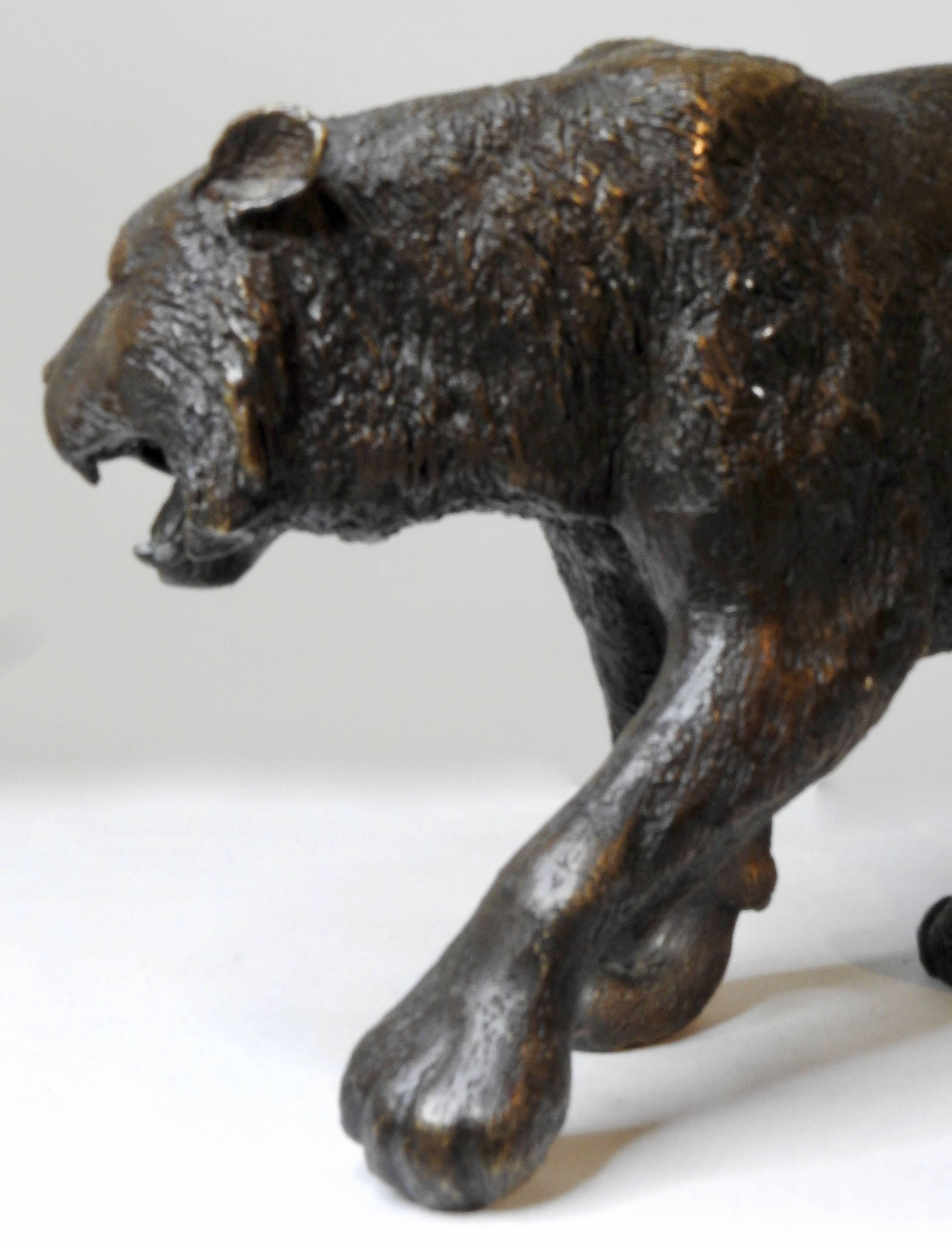 French Bronze Tiger Cast, 20th Century For Sale