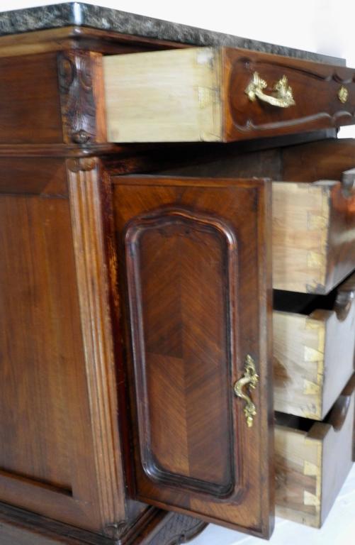 19th Century French Linen Press Black Granite Top For Sale at 1stdibs