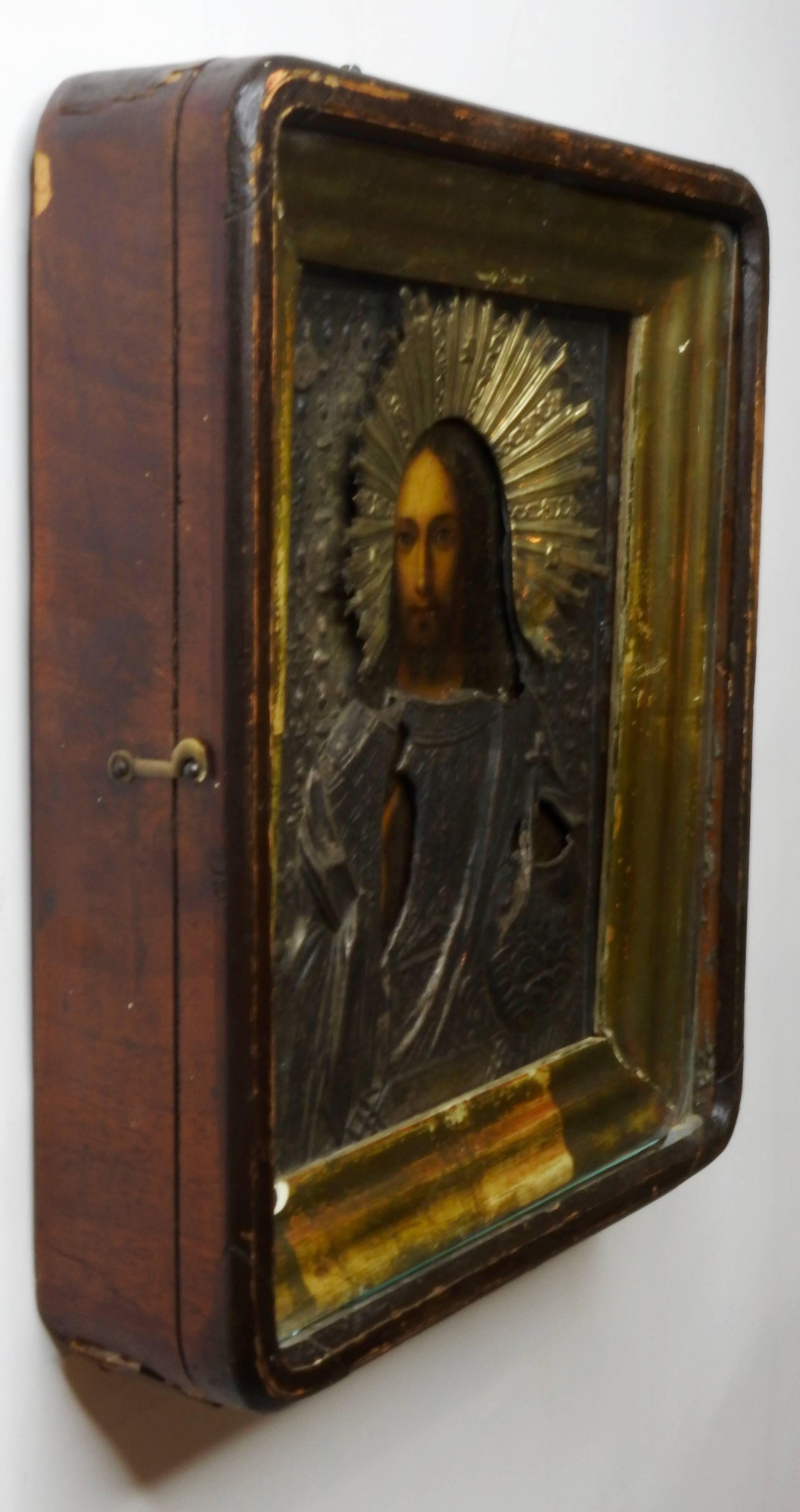 19th Century Russian Icon of Jesus Christ In Good Condition In Cookeville, TN