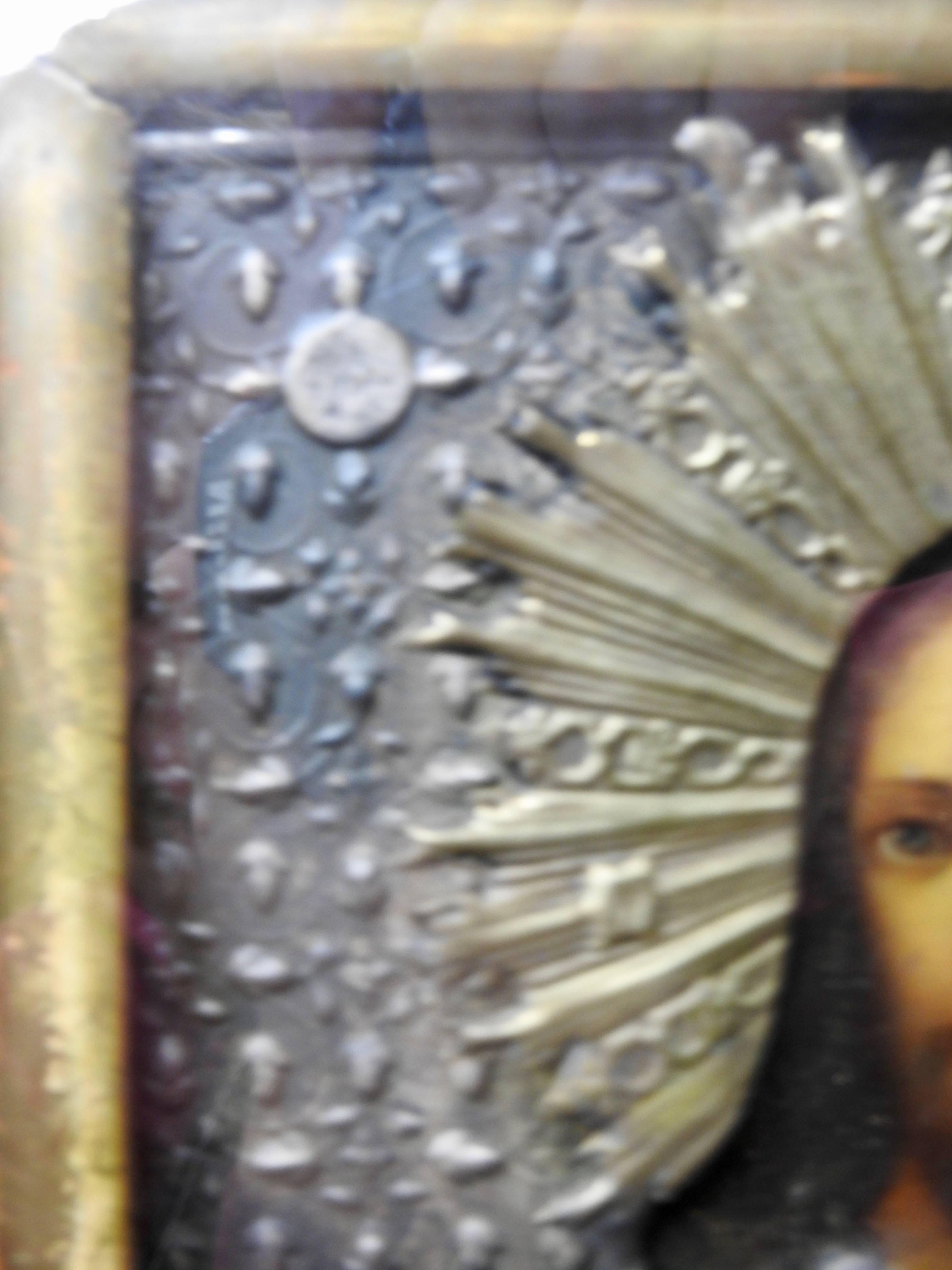 Metal 19th Century Russian Icon of Jesus Christ