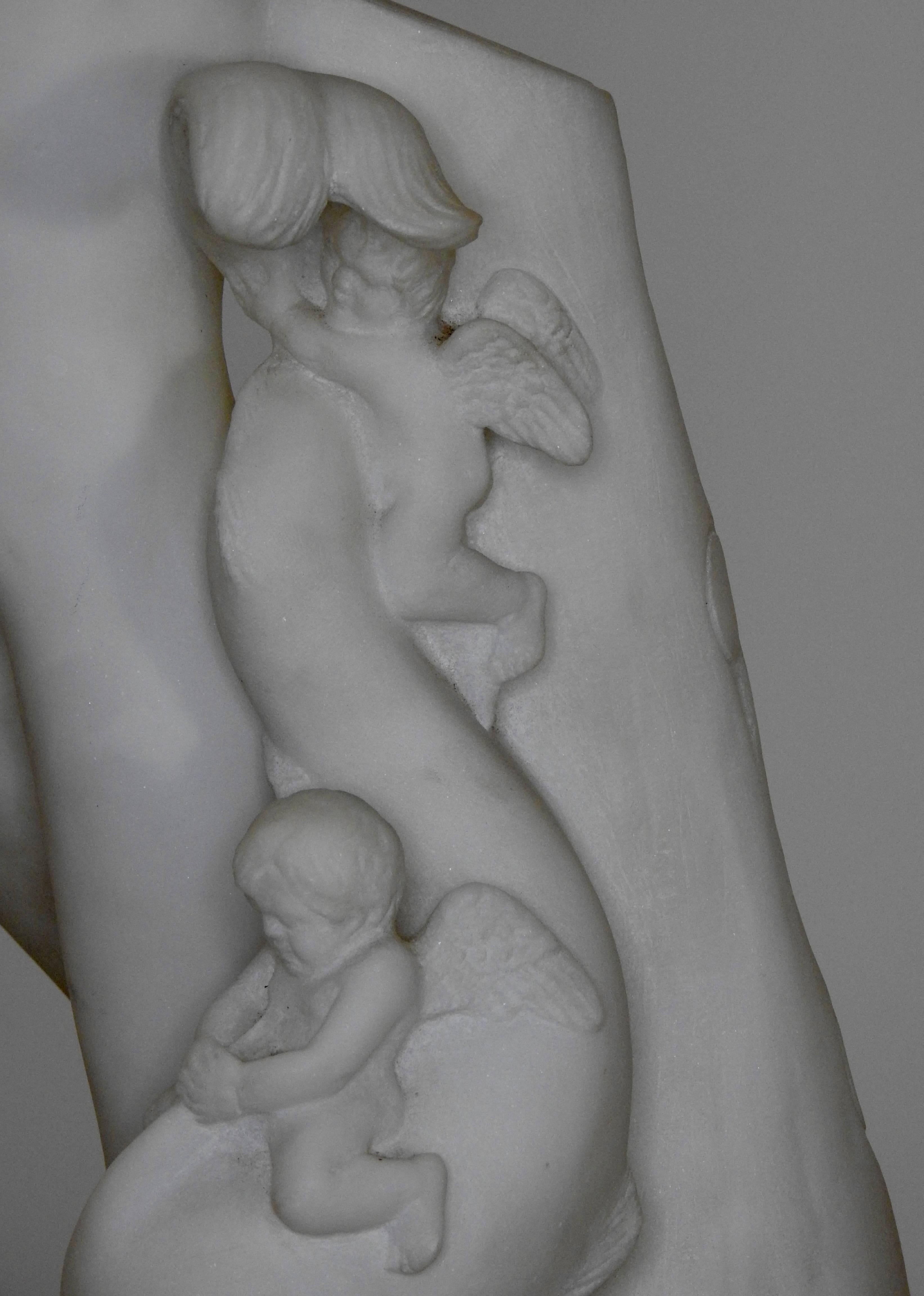 French Art Nouveau Nude Lady Marble Statue 1