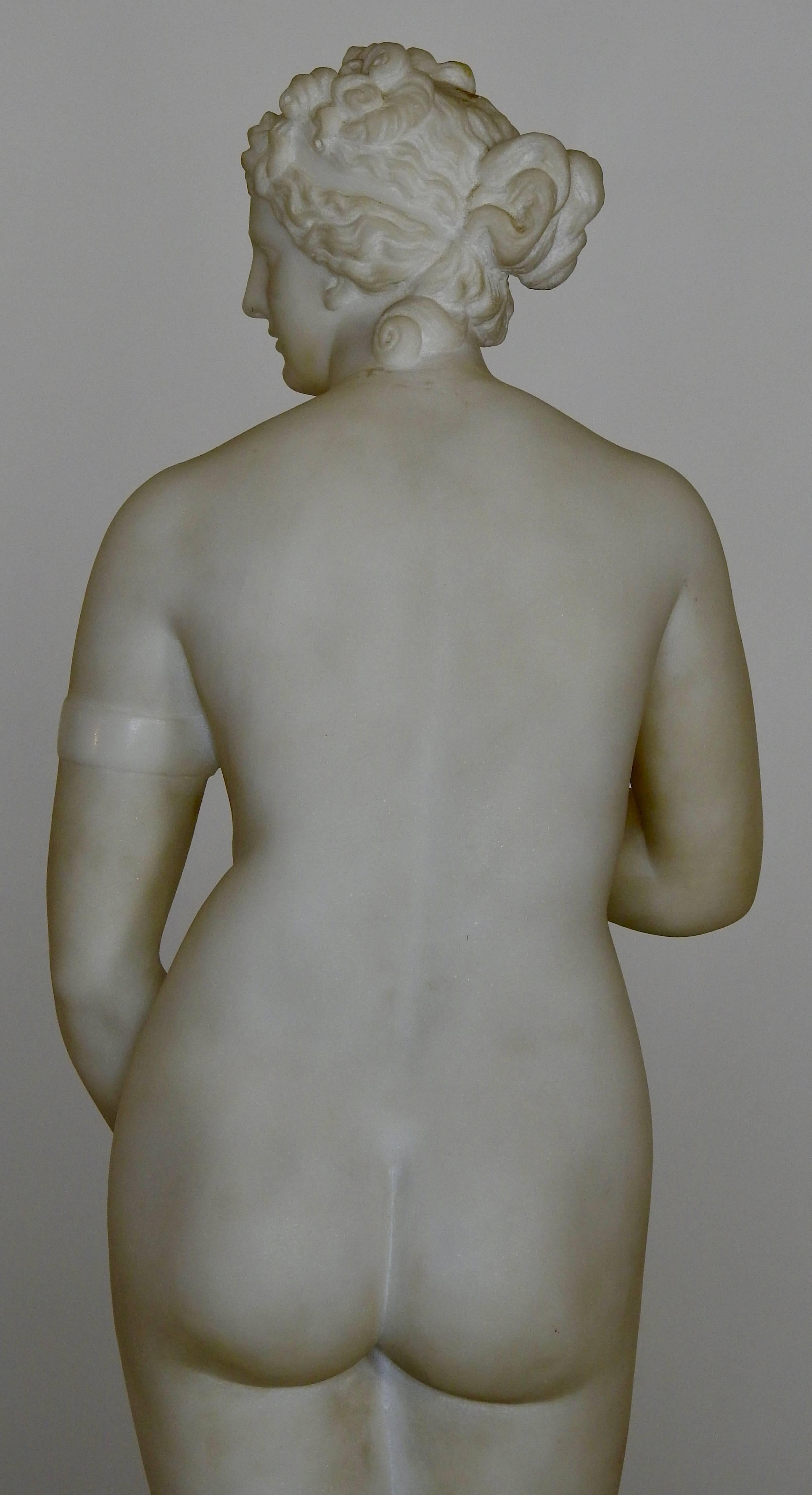French Art Nouveau Nude Lady Marble Statue 3