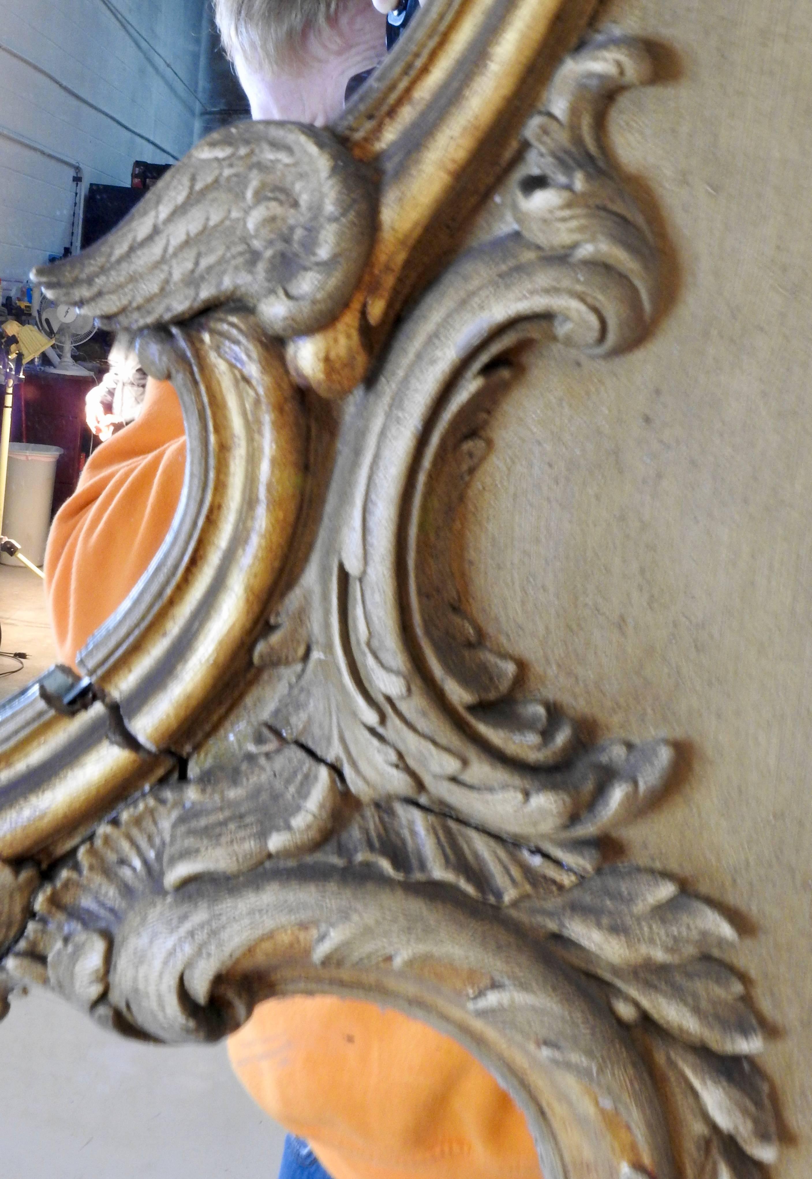 19th Century French Trumeau Giltwood Mirror 2