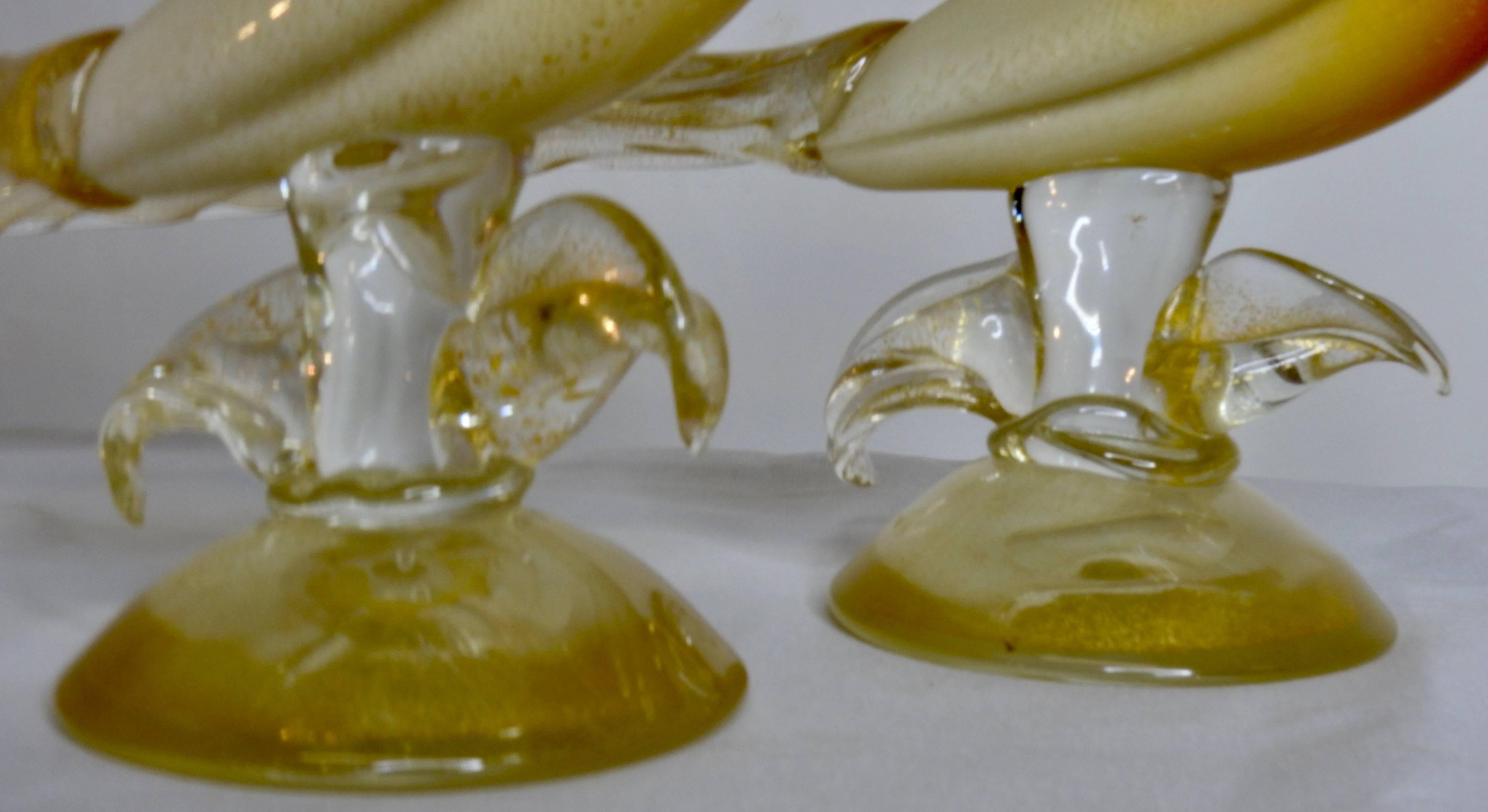 Italian Salviati & Co. Murano Glass Pheasants For Sale