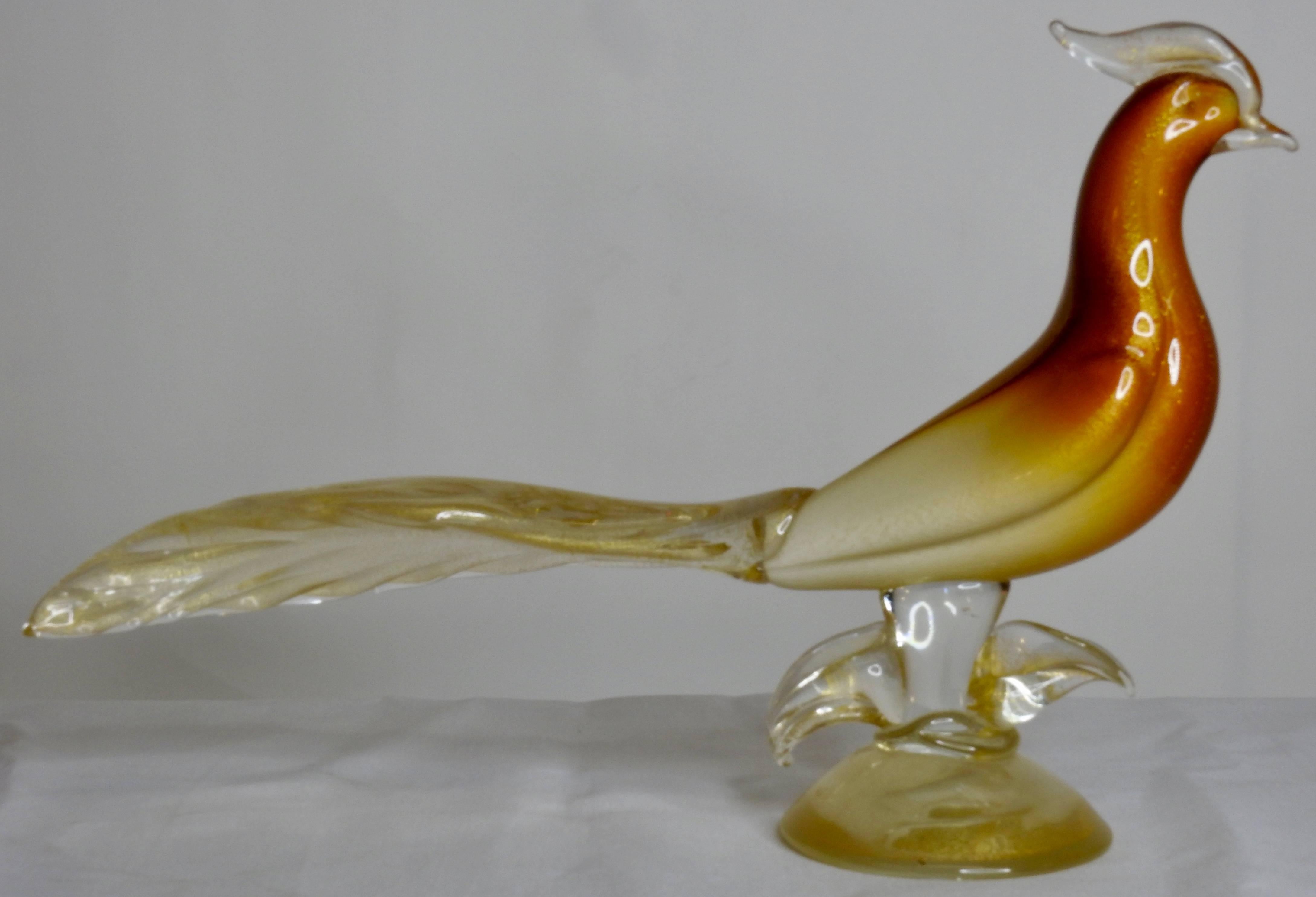 Salviati & Co. Murano Glass Pheasants In Good Condition For Sale In Cookeville, TN