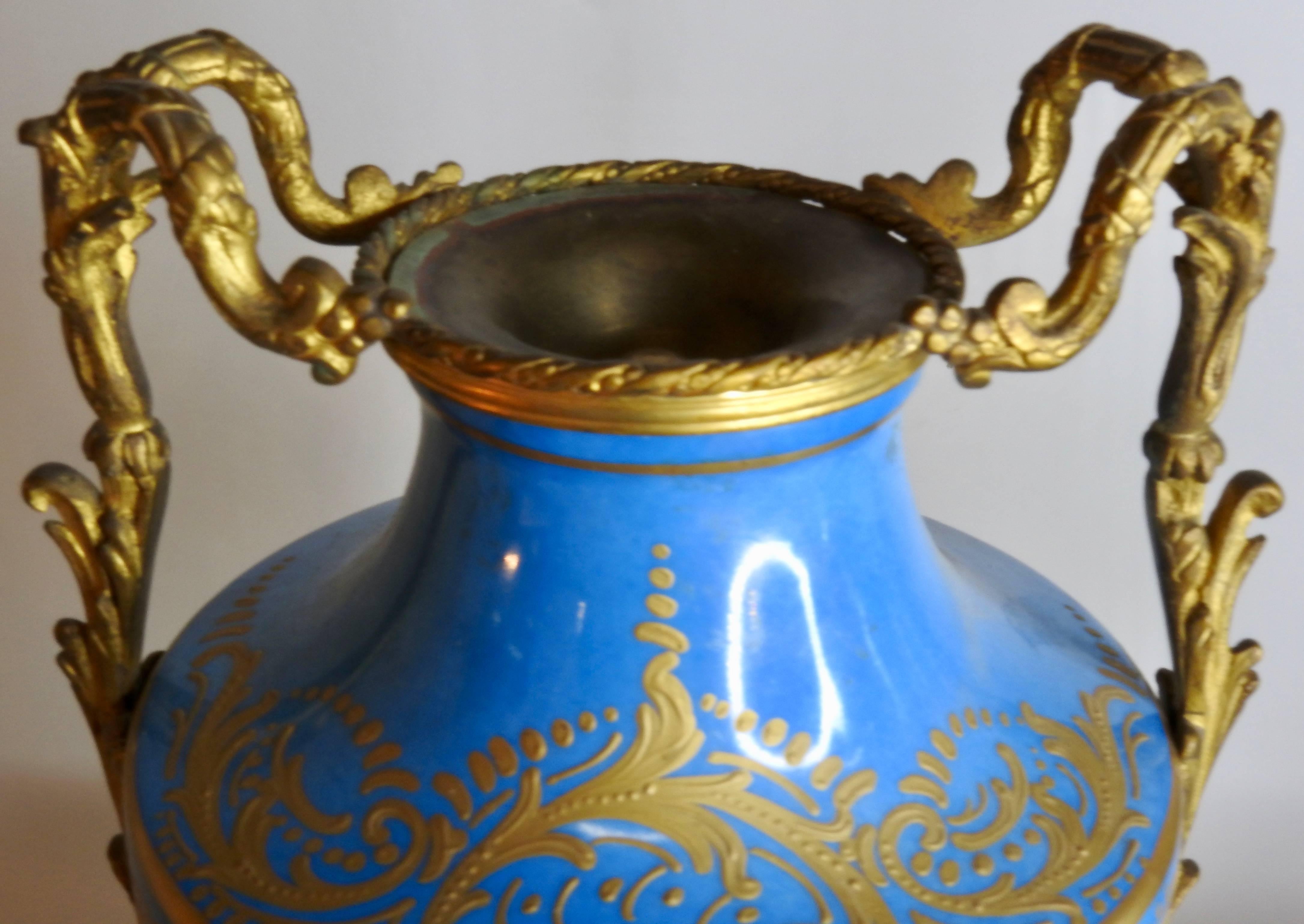 Sevre Urns Painted by E.F. Roger, 19th Century For Sale 1