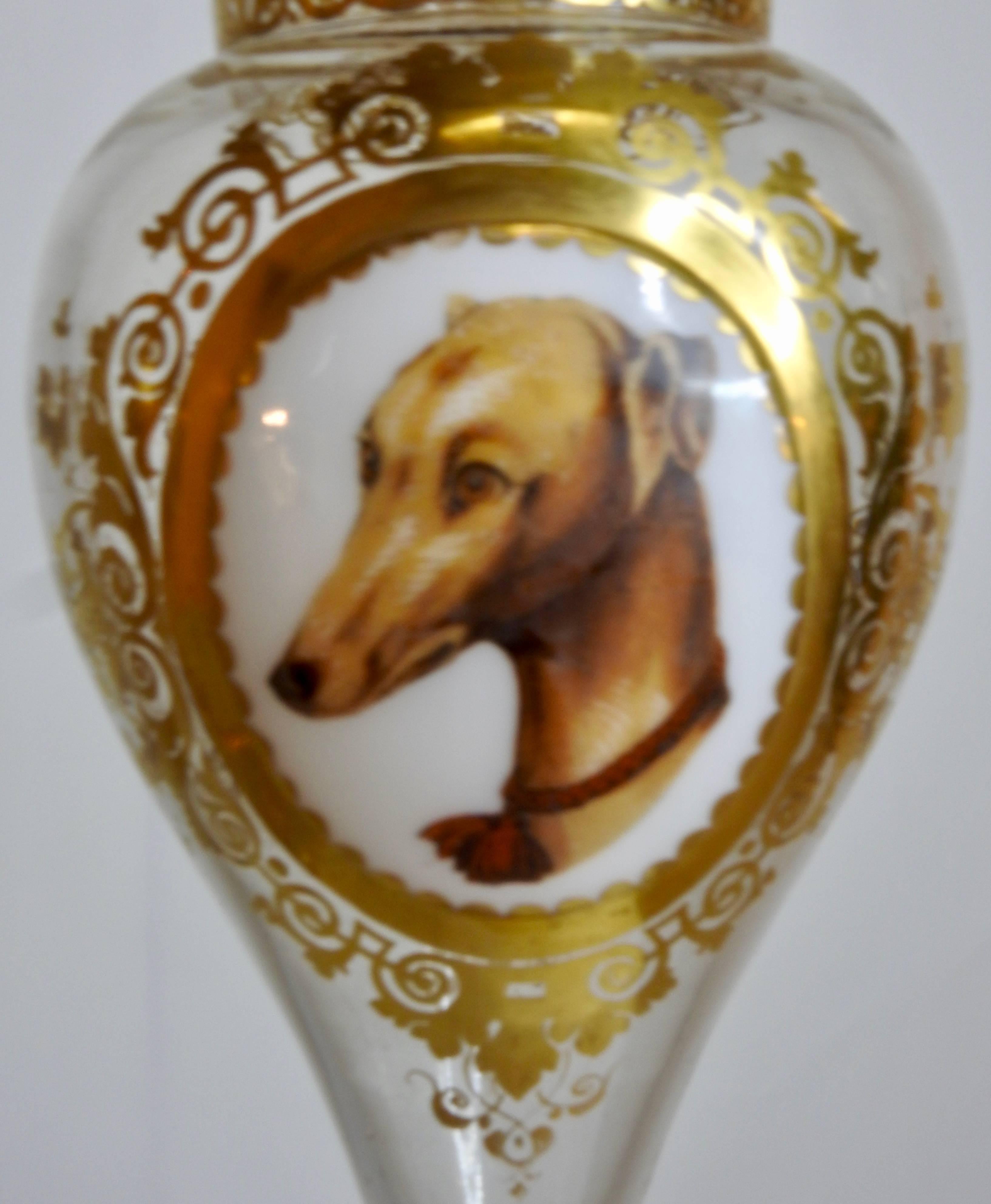 Bohemian Vases with Animal Vignettes In Good Condition For Sale In Cookeville, TN