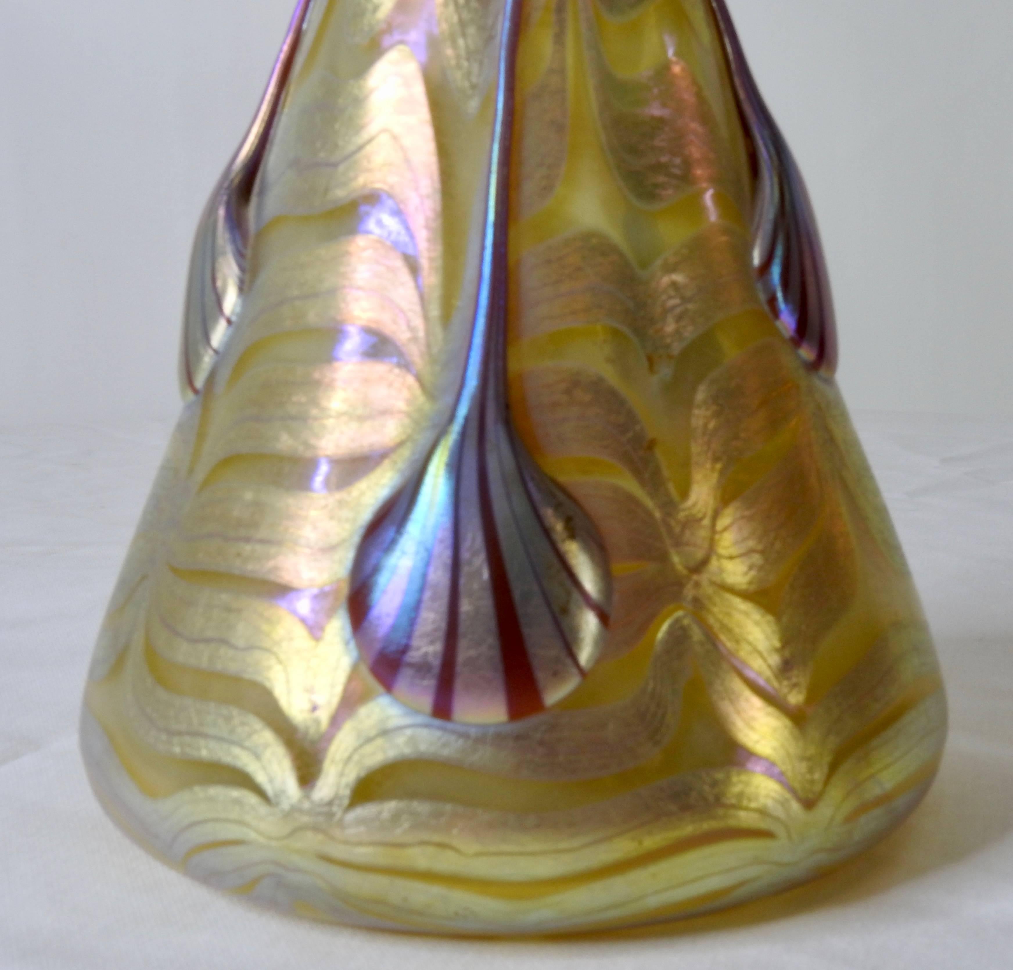 Hand-Crafted Loetz Phaenomen Genres Austrian Vase For Sale