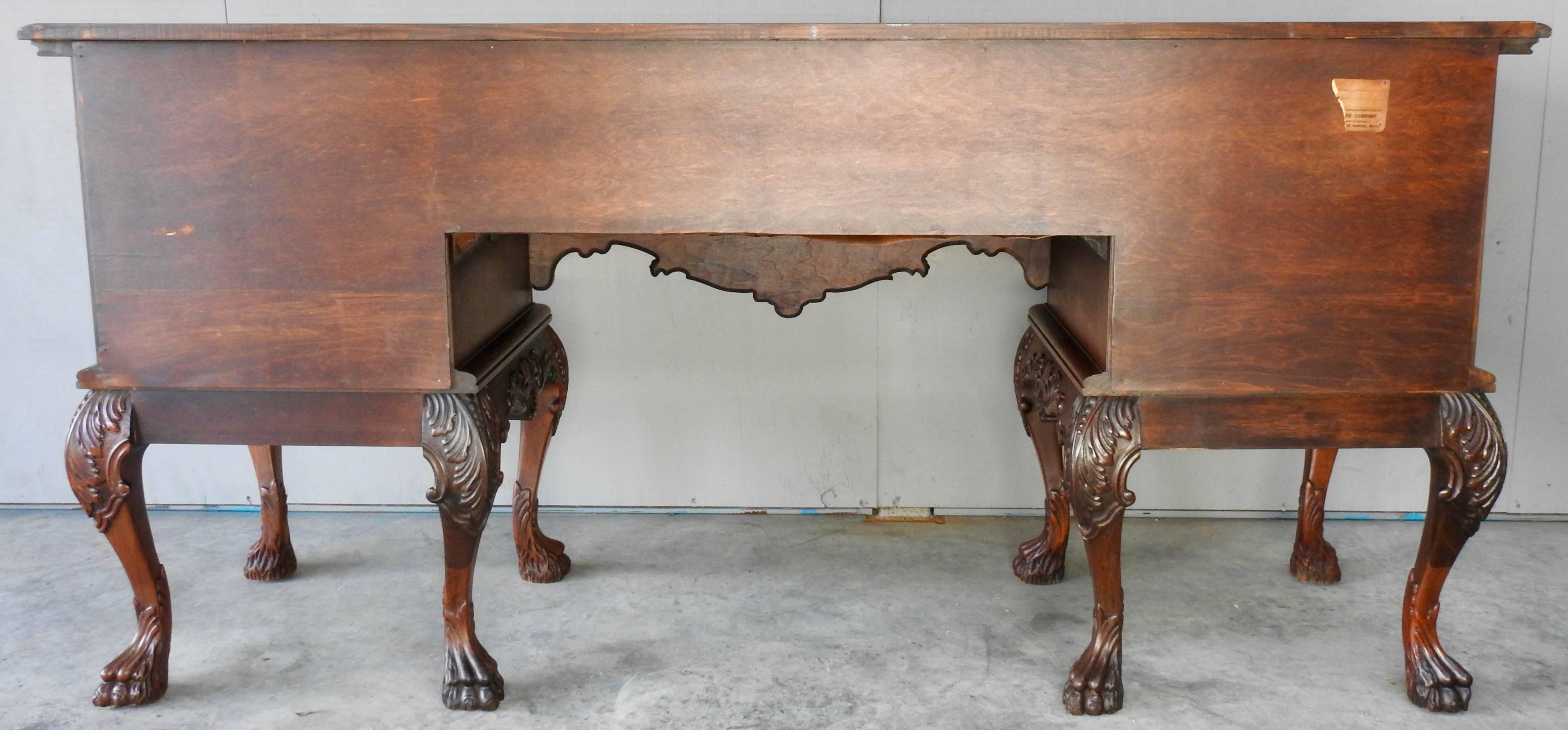 Victorian Walnut Sideboard with Hairy Paw Feet, 20th Century For Sale