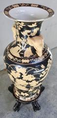19th Century Oriental Elephant Urns with Stands