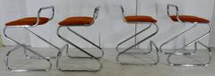 Daystrom Furniture Co. Chromium and Fabric Stools