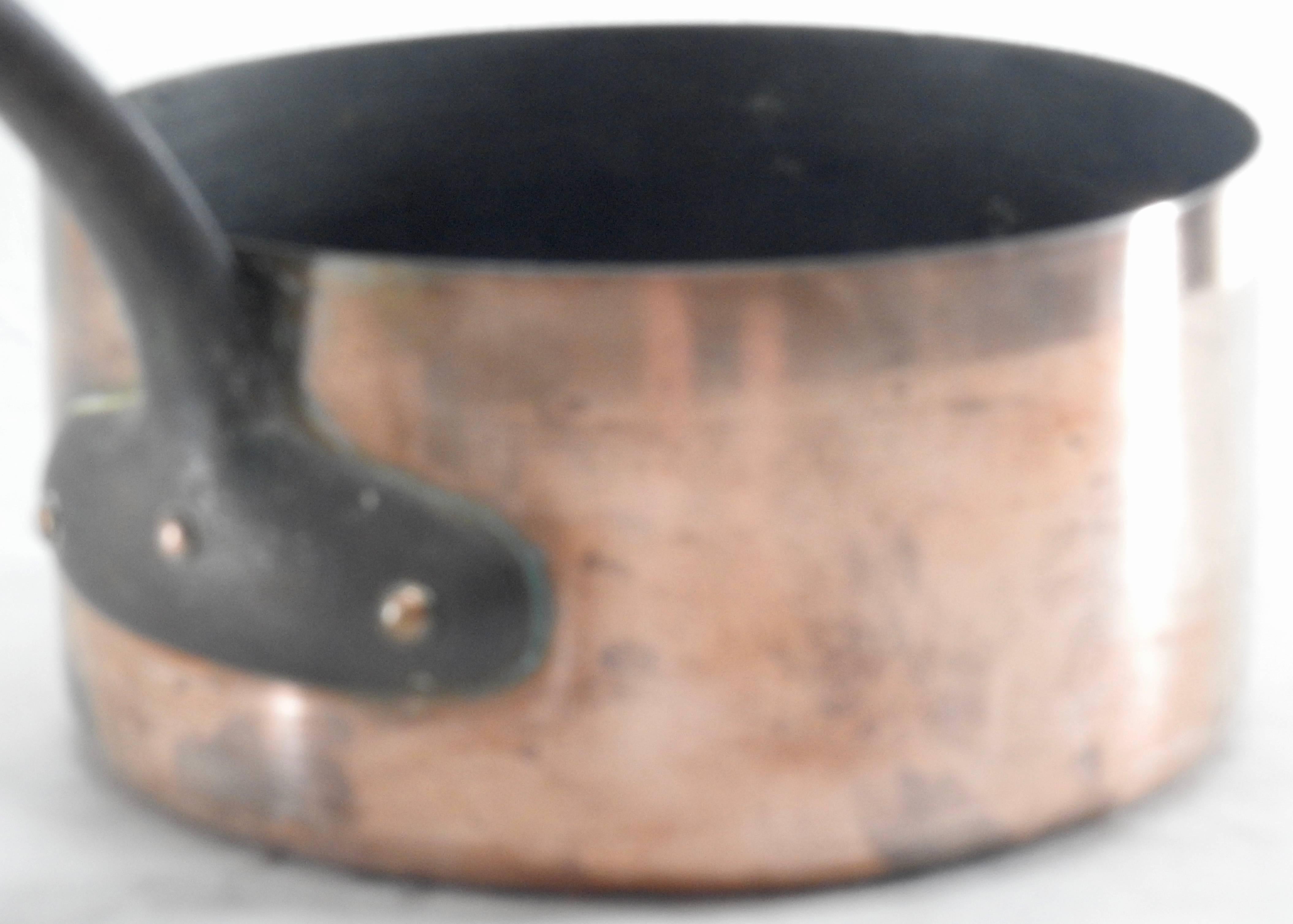 Primitive French Small Copper Stock Pan For Sale
