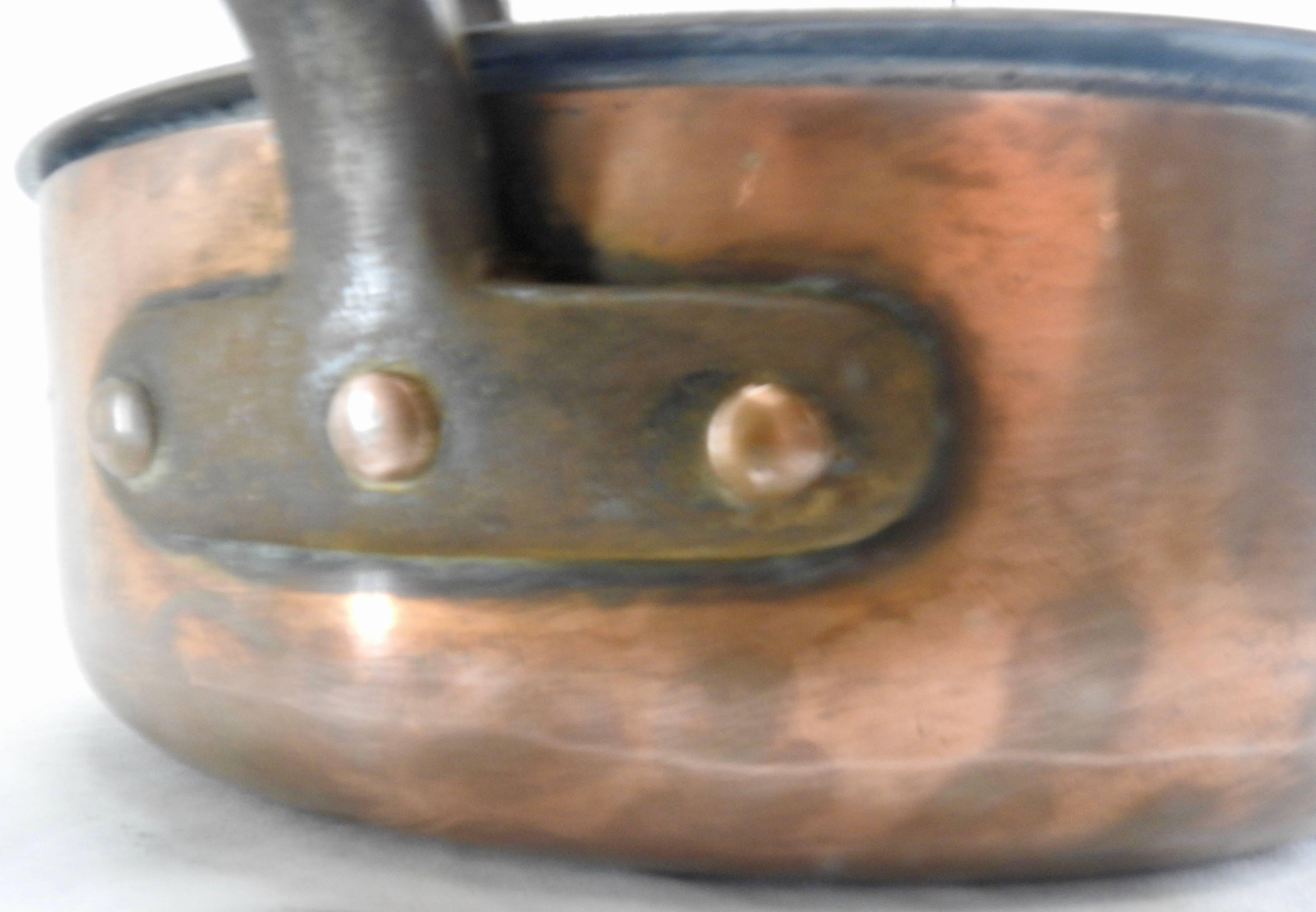 Cast French Copper Frying Pan with Lid