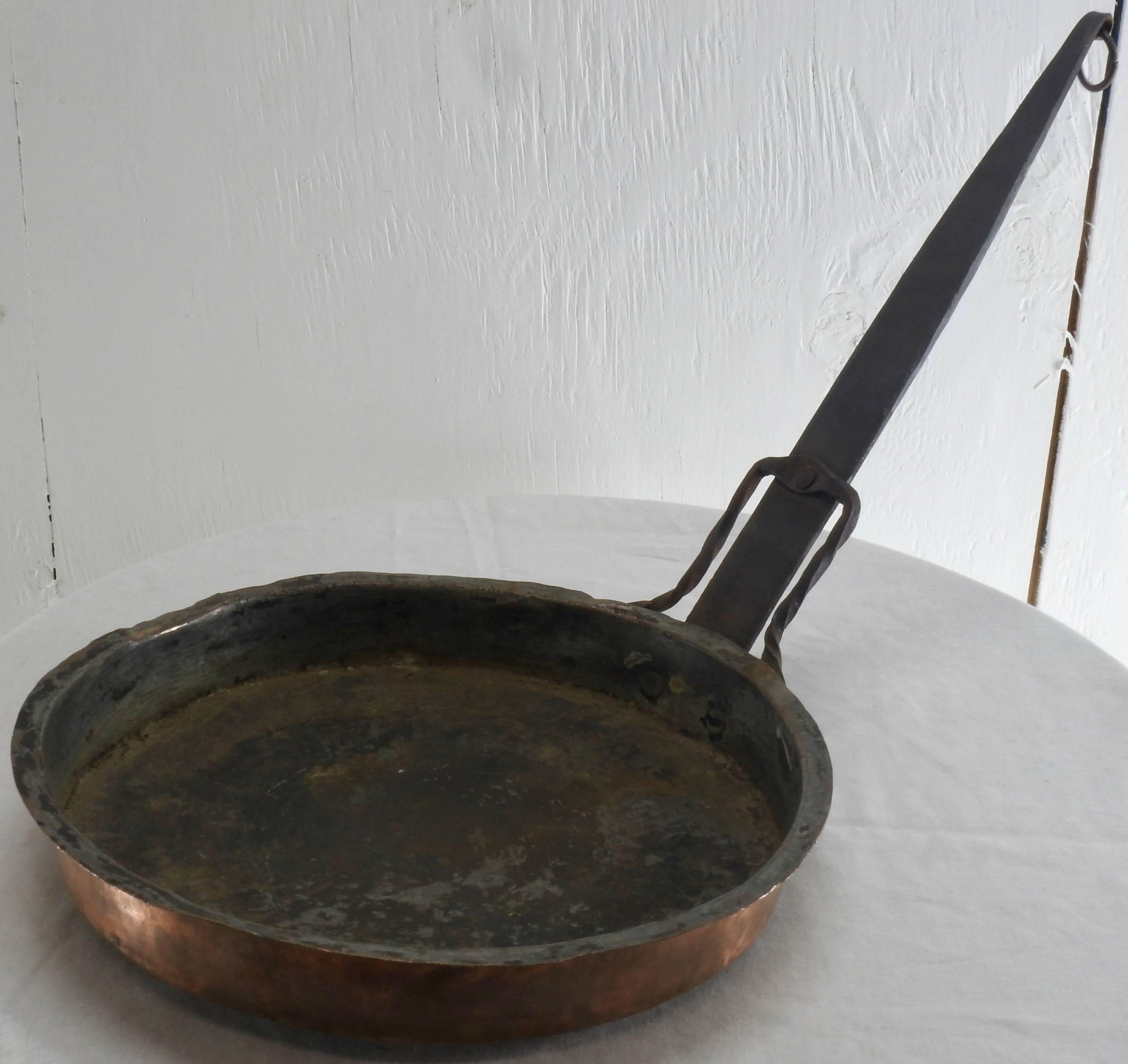 Primitive French Copper Jelly Pan, Antique For Sale
