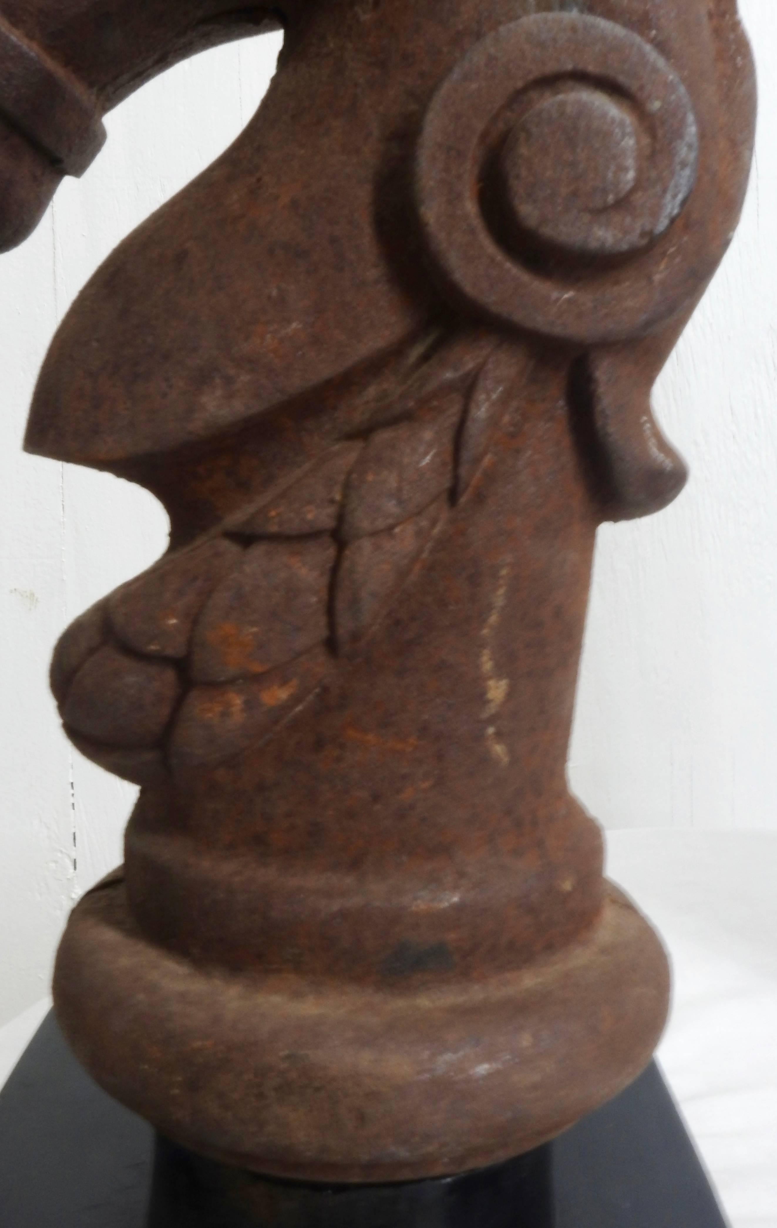 Pair of Late 19th Century Cast Iron Horse Head Post Toppers 2