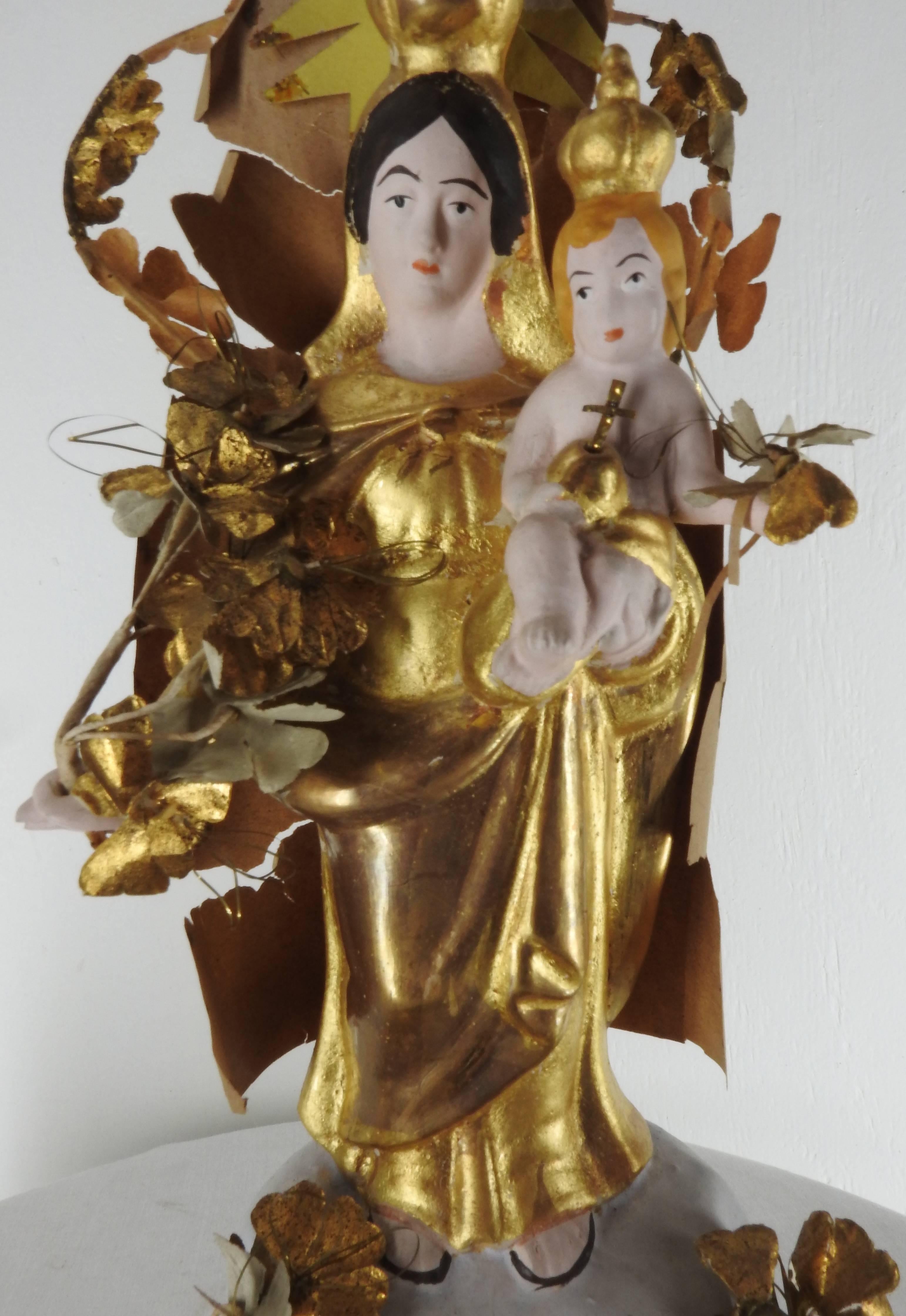 Hand-Crafted Italian Gilded Religious Sculptures For Sale