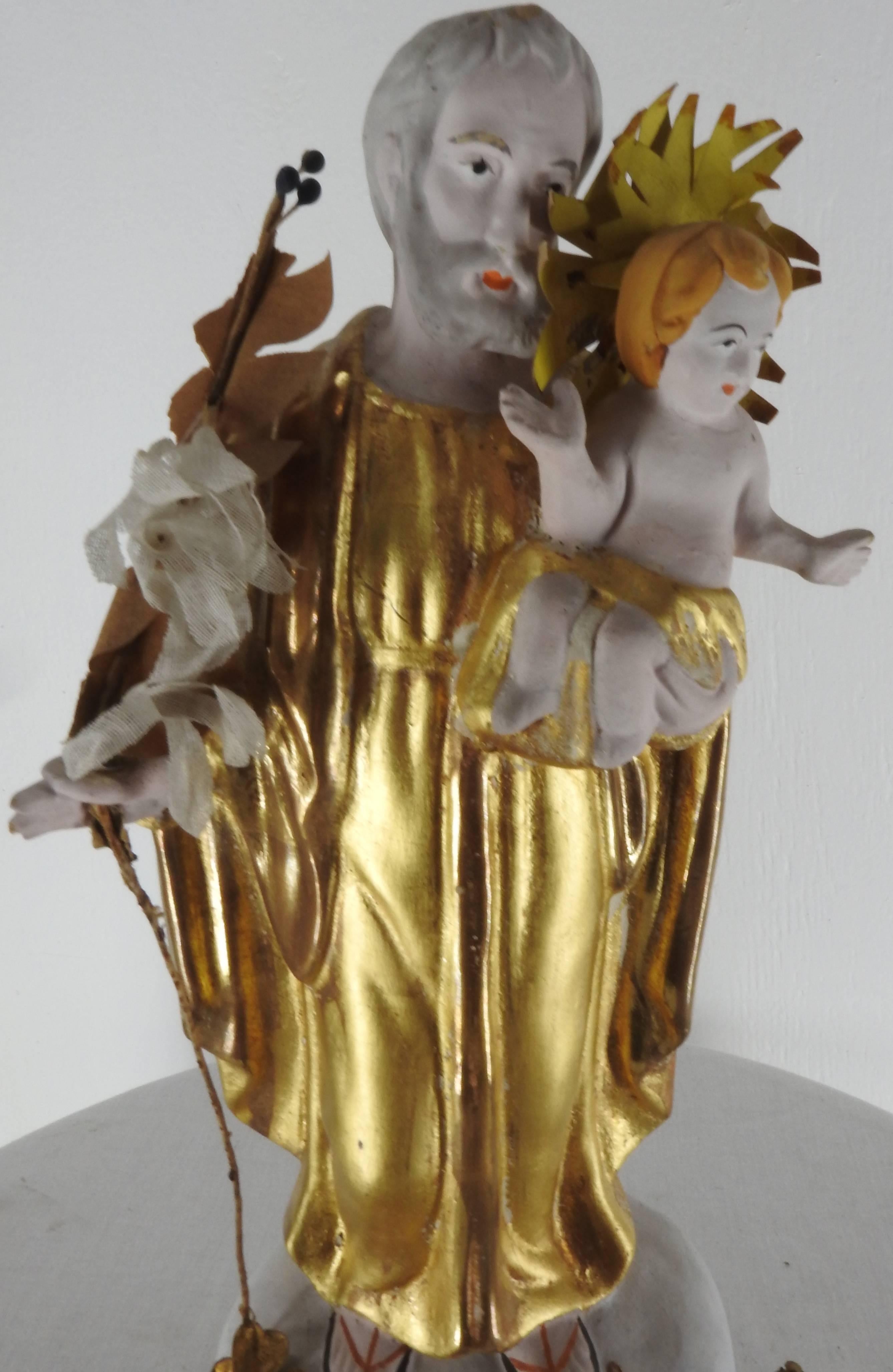 19th Century Italian Gilded Religious Sculptures For Sale