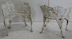 Wrought Iron Side Chairs, Pair