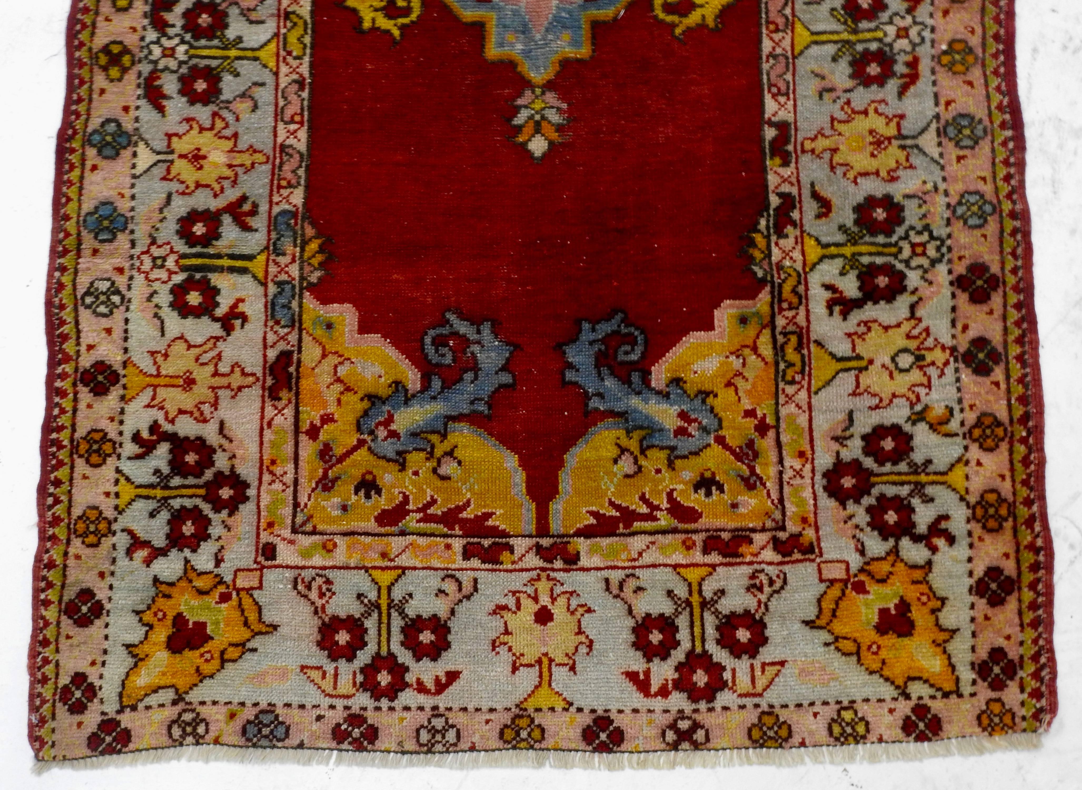 Wool Turkish Oushak Rug, Mid-20th Century For Sale