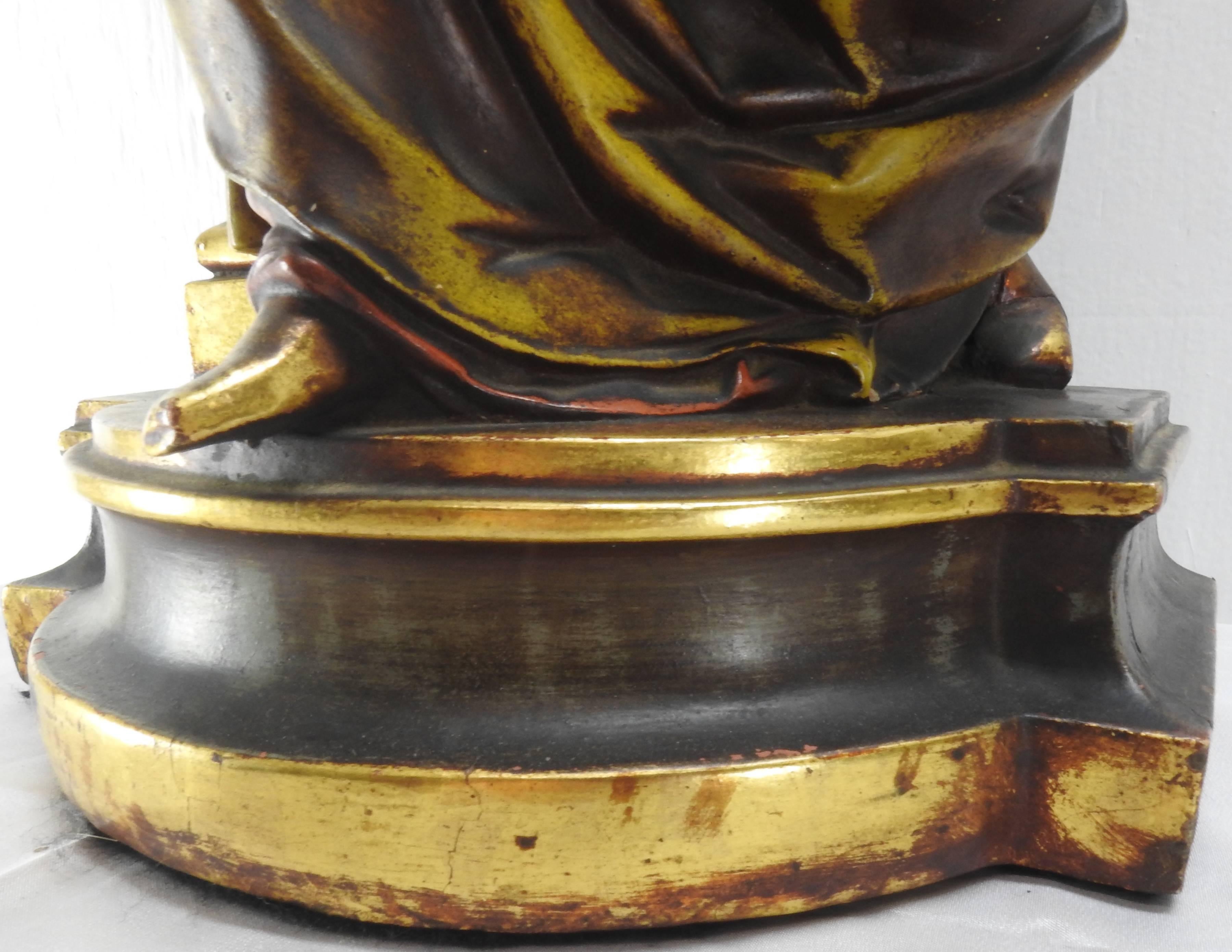 Gilt Italian Dante Statue, 19th Century For Sale