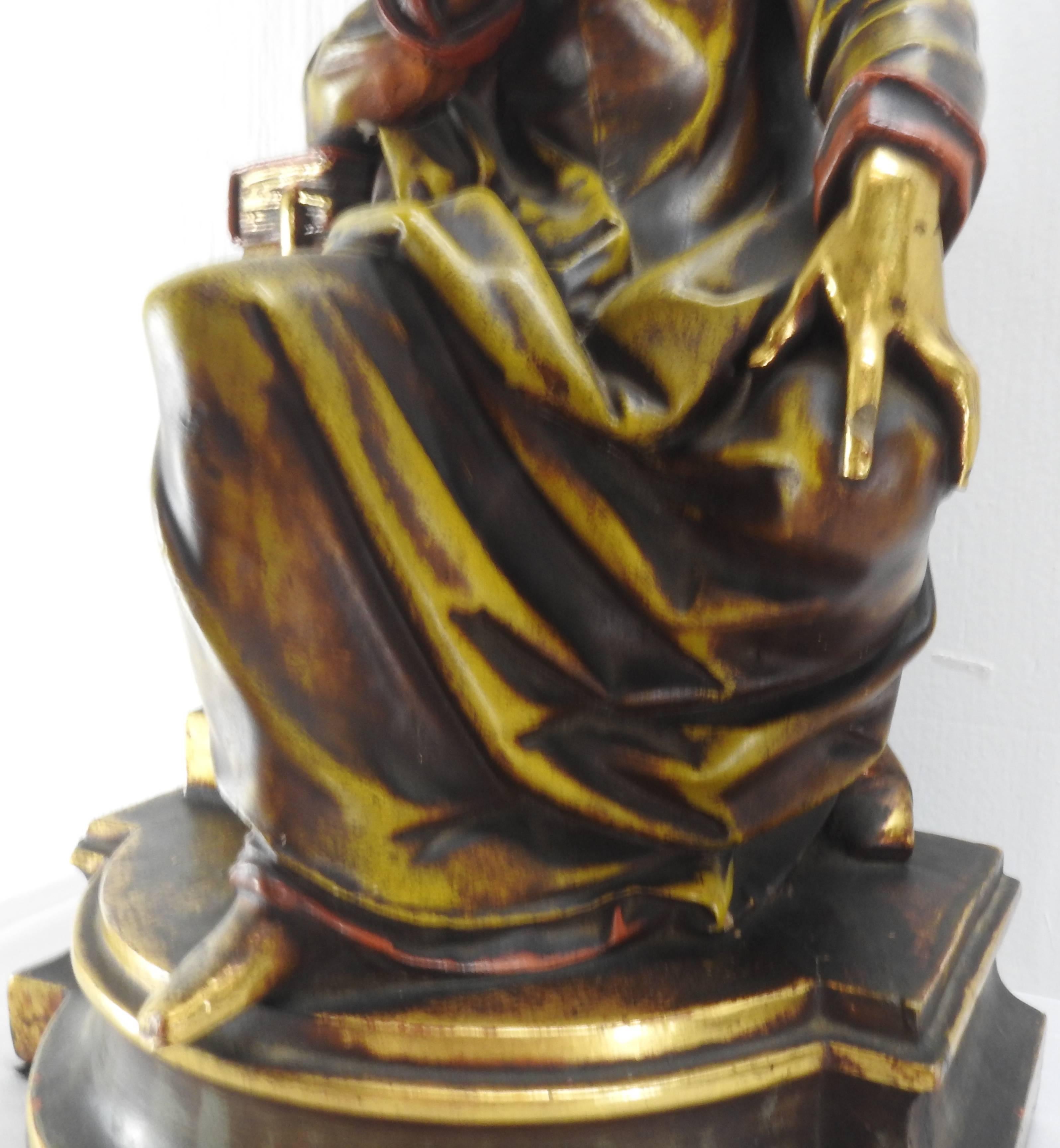 Terracotta Italian Dante Statue, 19th Century For Sale