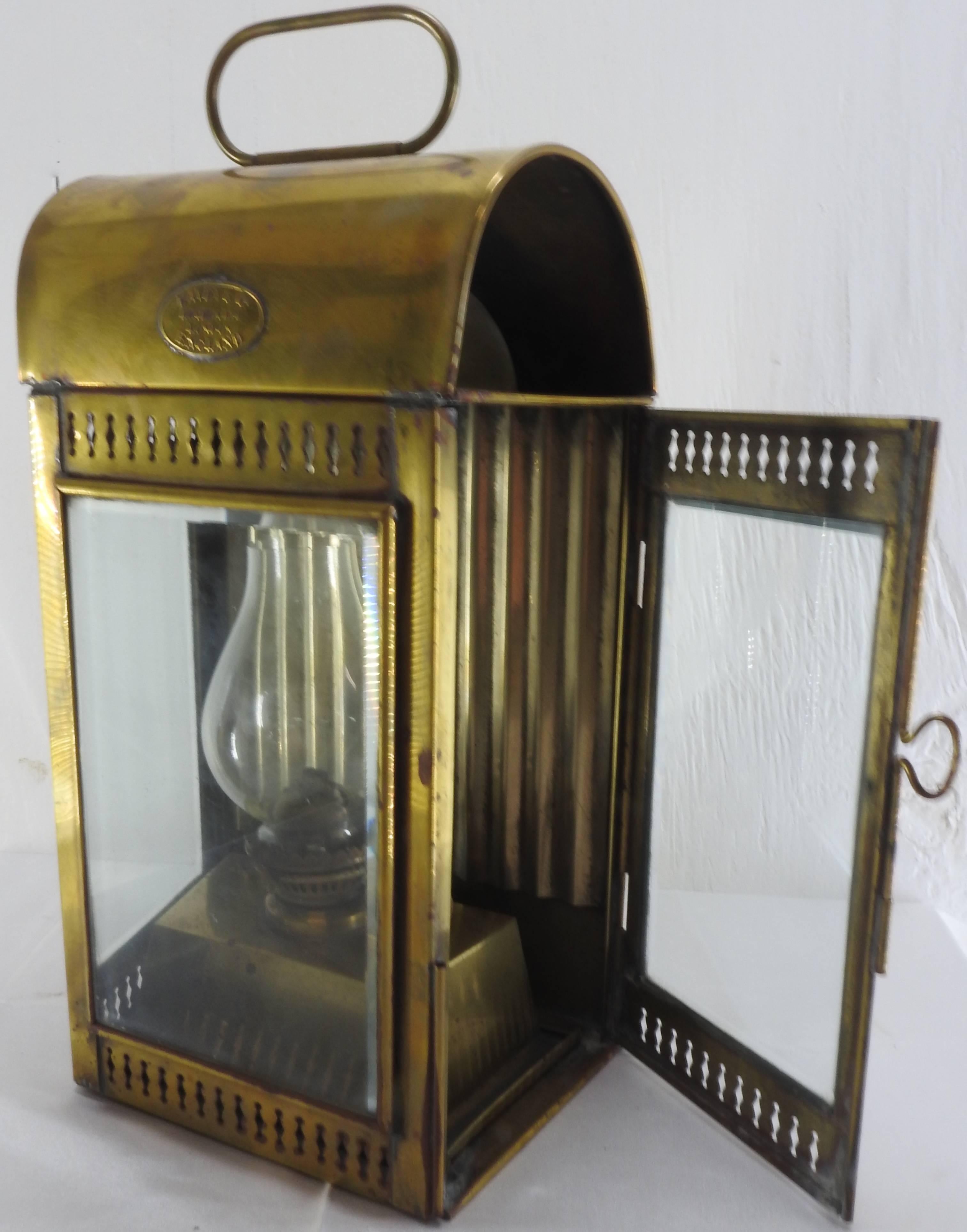 Hand-Crafted Davey & Co. Brass Kerosene Lantern