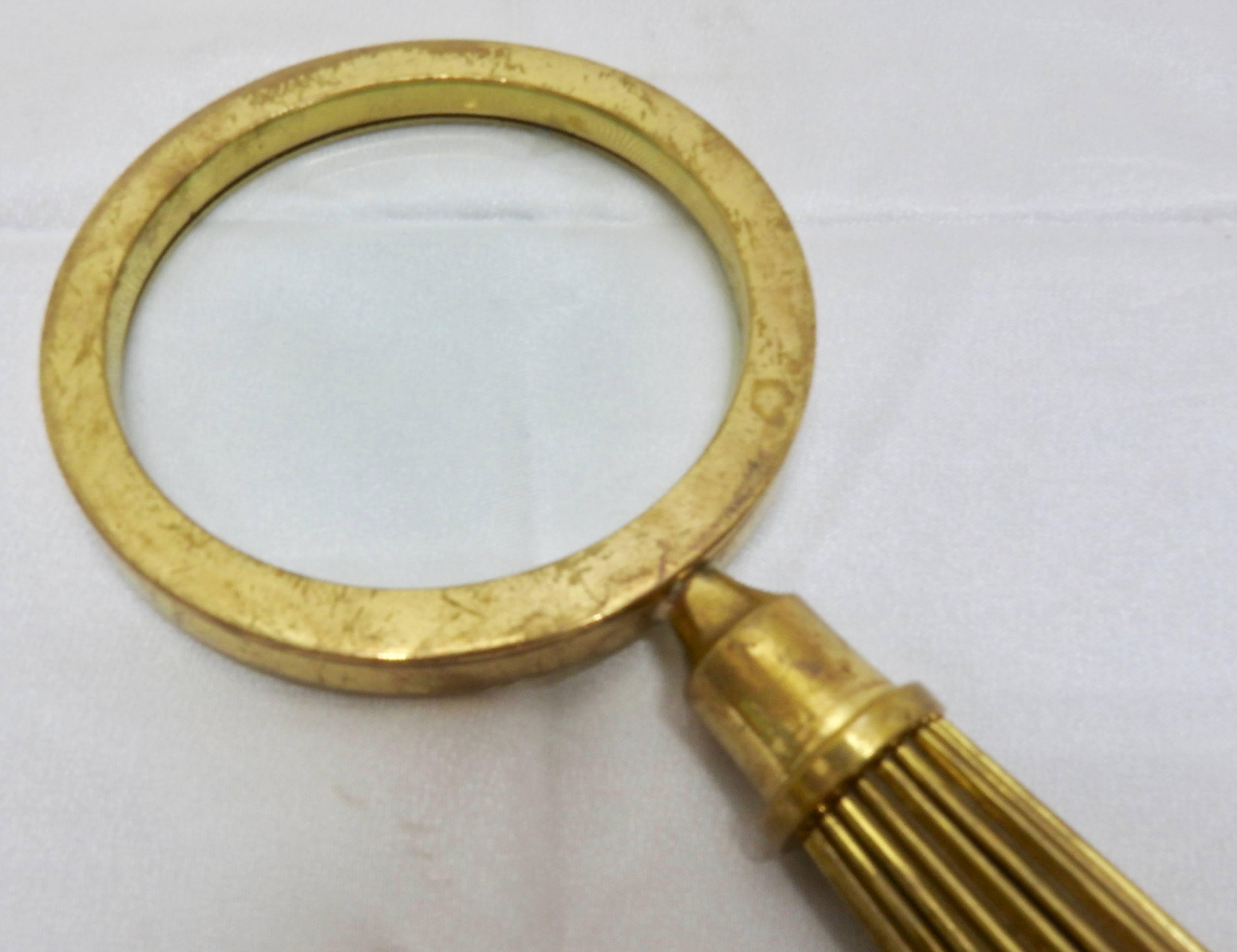 American Brass Letter Opener and Magnifying Glass For Sale