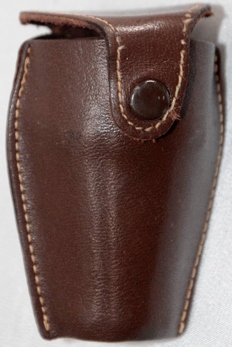 Copper Shot Glasses in Leather Travel Case by West Bend, MidCentury