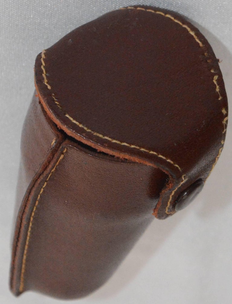 Copper Shot Glasses in Leather Travel Case by West Bend, MidCentury