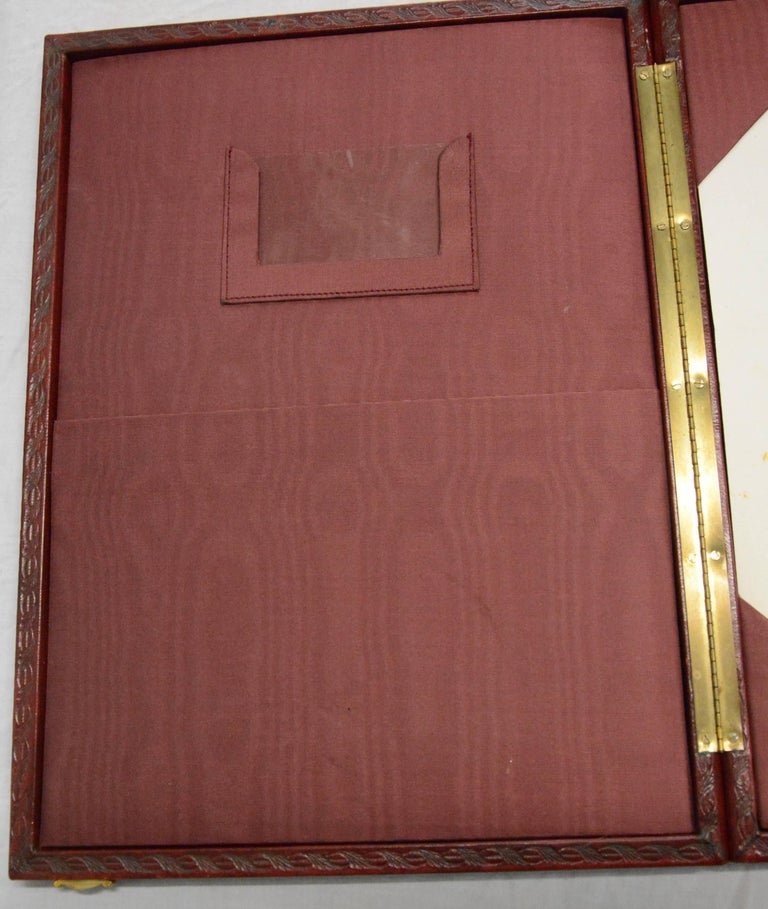 Vintage Red Italian Leather Desk Accessories at 1stDibs