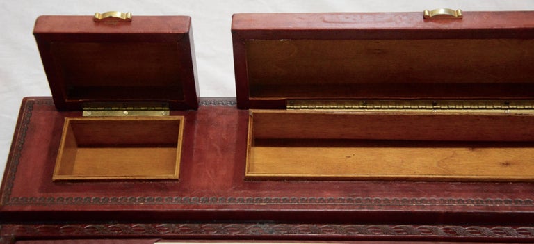 Vintage Red Italian Leather Desk Accessories For Sale at ...