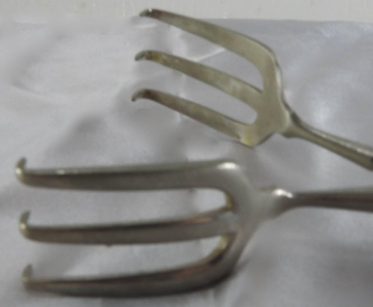 Vintage German Sterling Silver Tongs with Horn Handles For Sale at 1stdibs