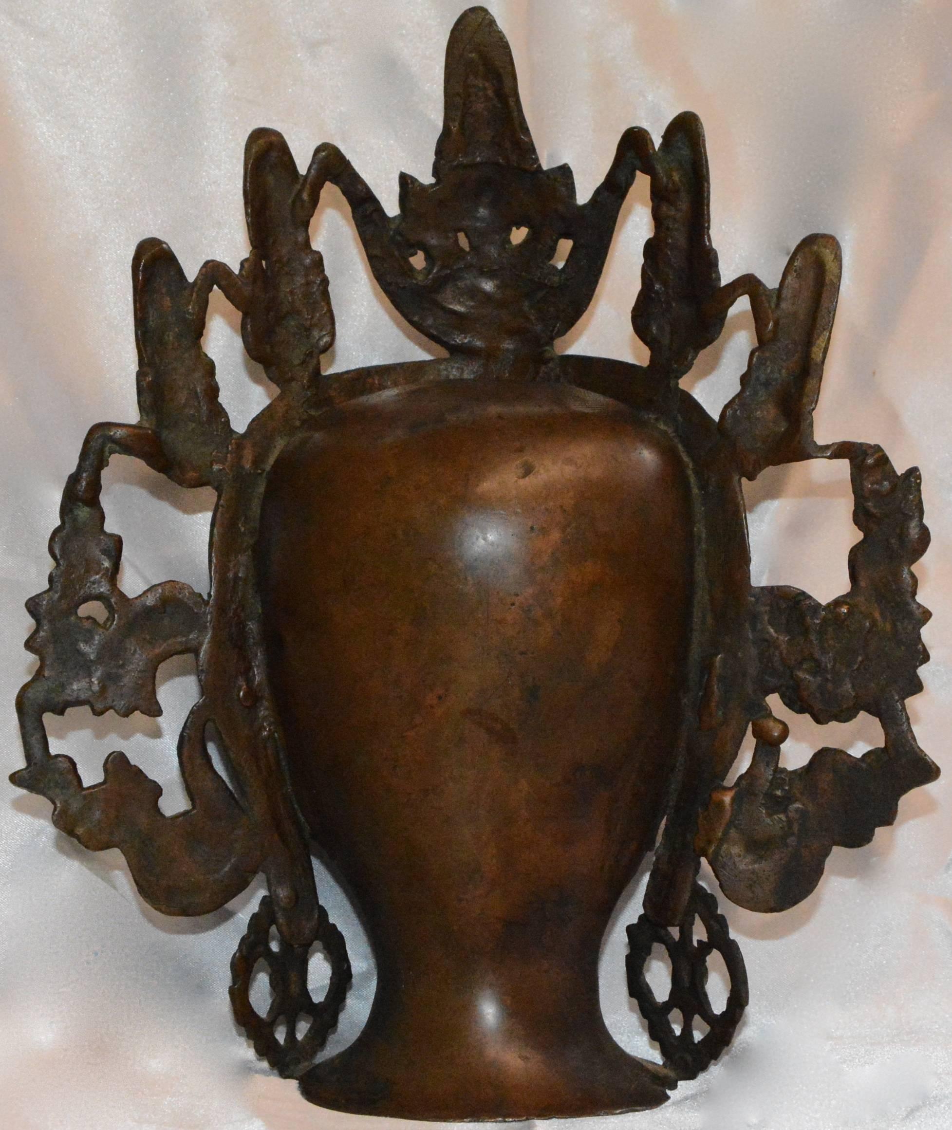 Indian Thai Bronze Buddha Head from India, Vintage For Sale