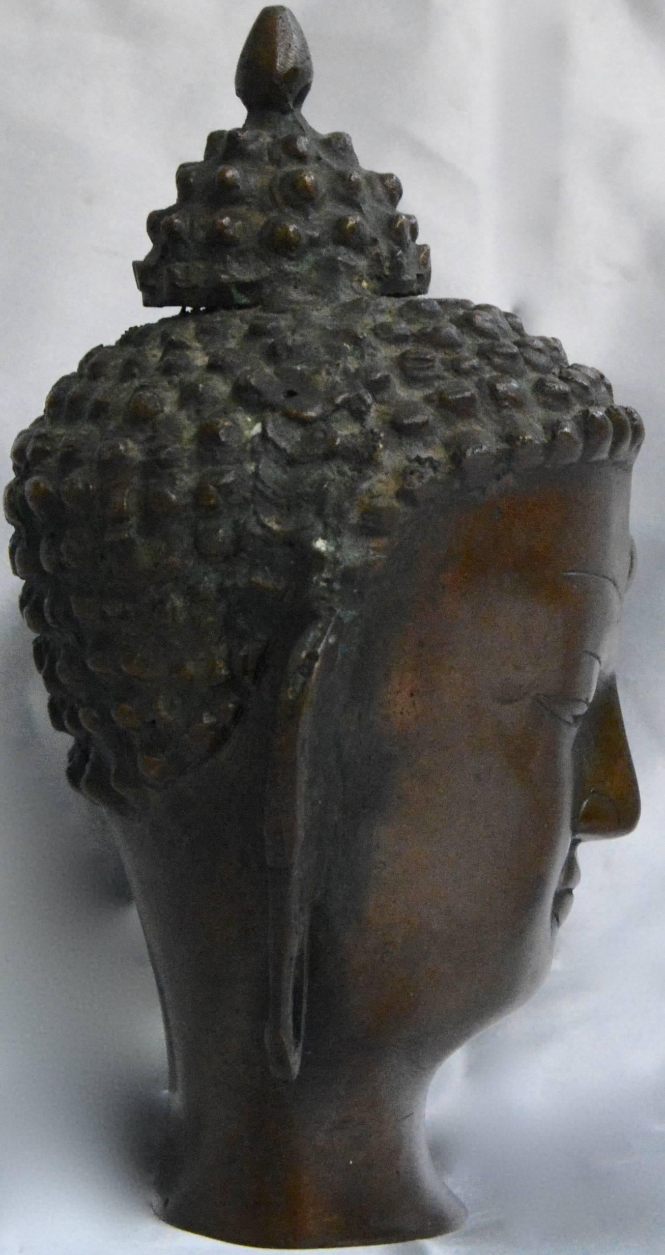 Indian Vintage Thai Bronze Buddha Head