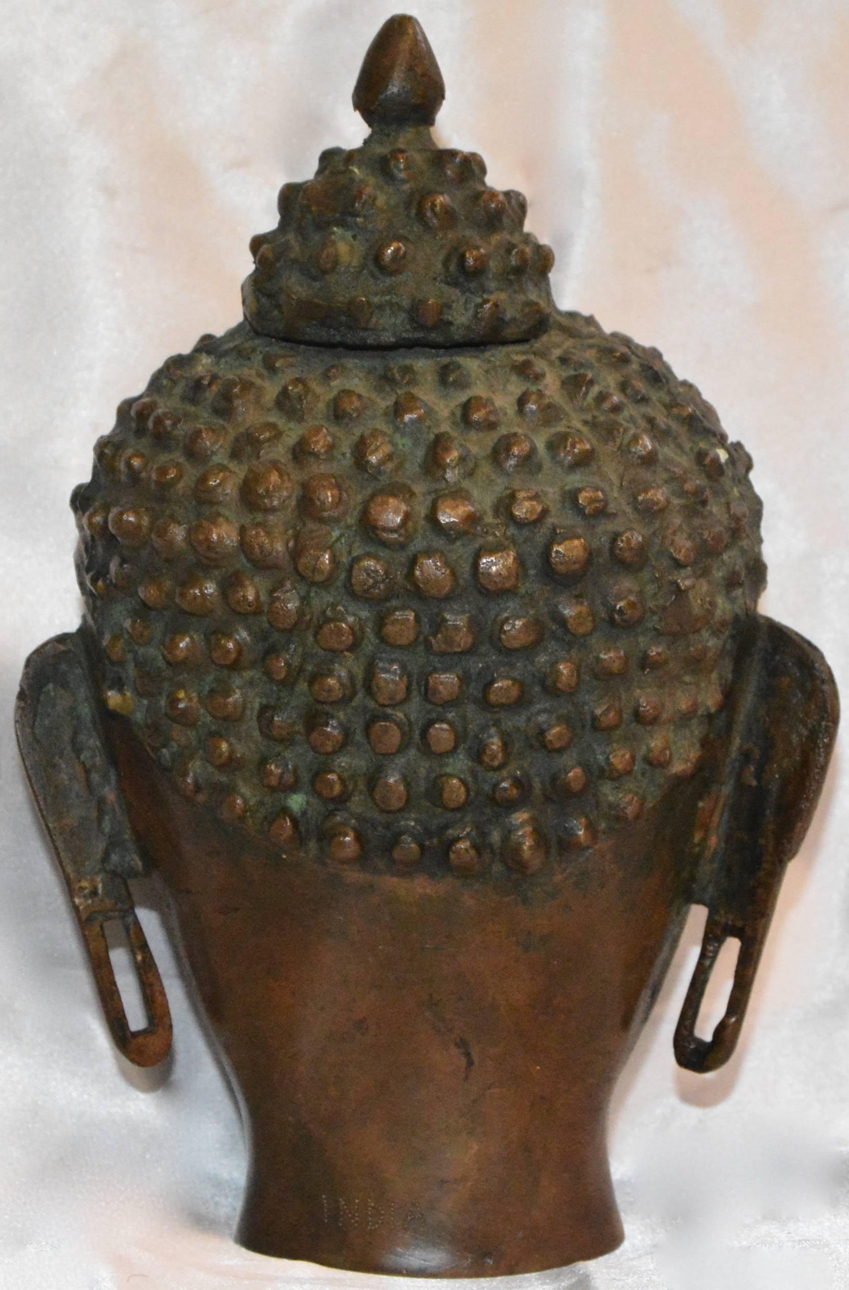 Ming Vintage Thai Bronze Buddha Head