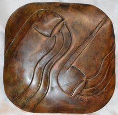 Francisco Rebajes Copper Pipe Plate, Signed, Midcentury