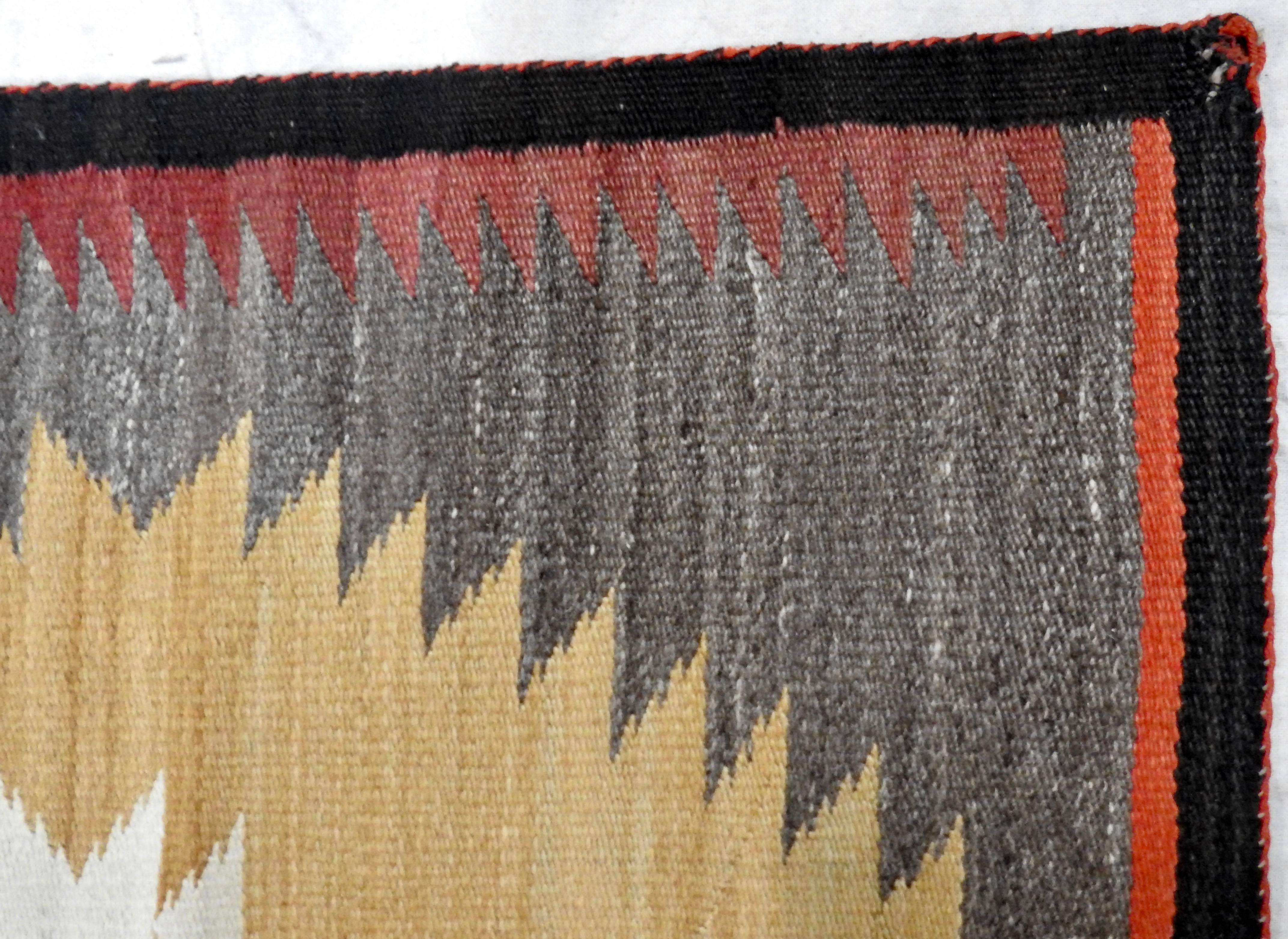 Hand-Woven Navajo Eye Dazzler Woven Rug, circa 1940s For Sale
