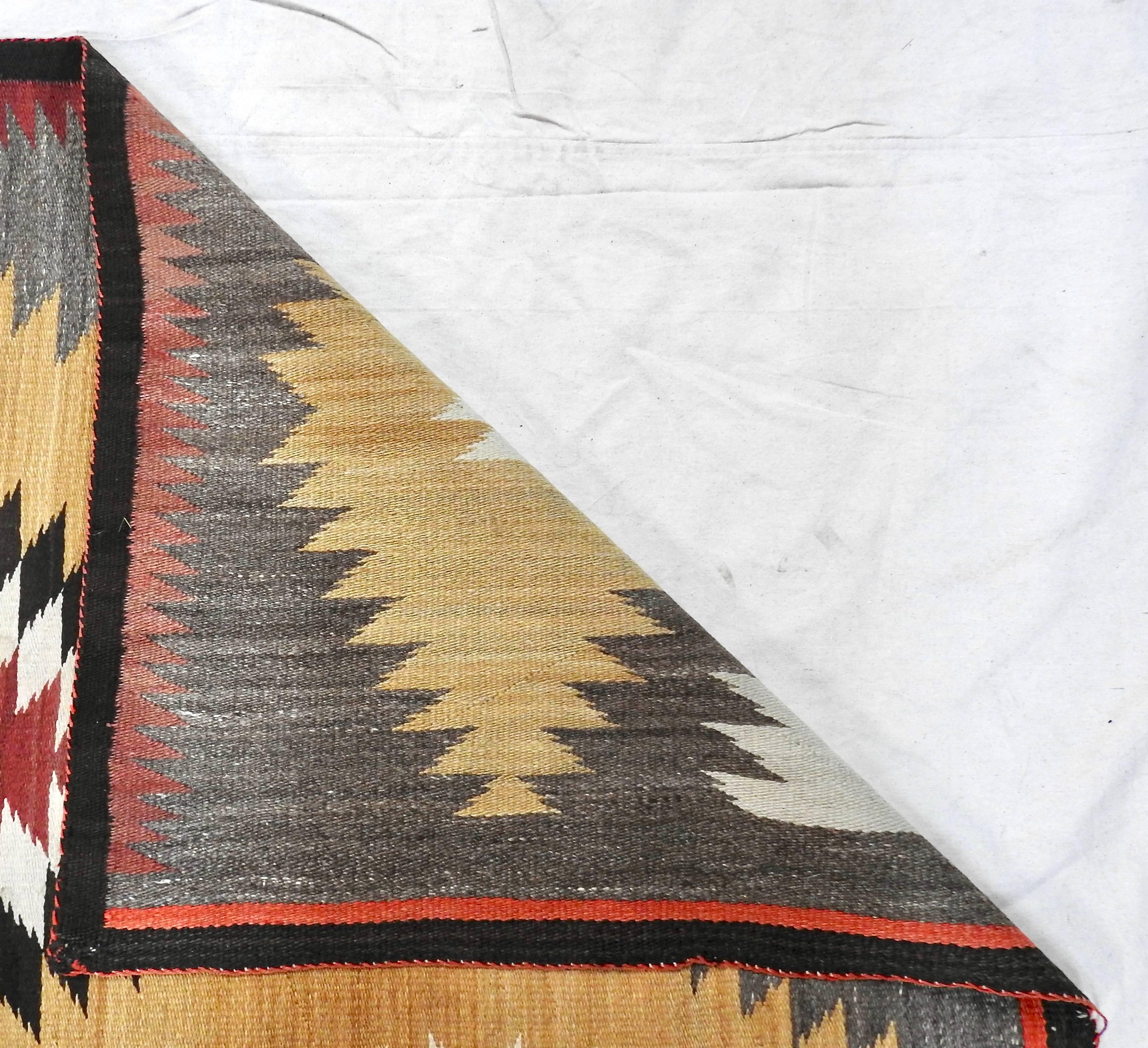 American Navajo Eye Dazzler Woven Rug, circa 1940s For Sale