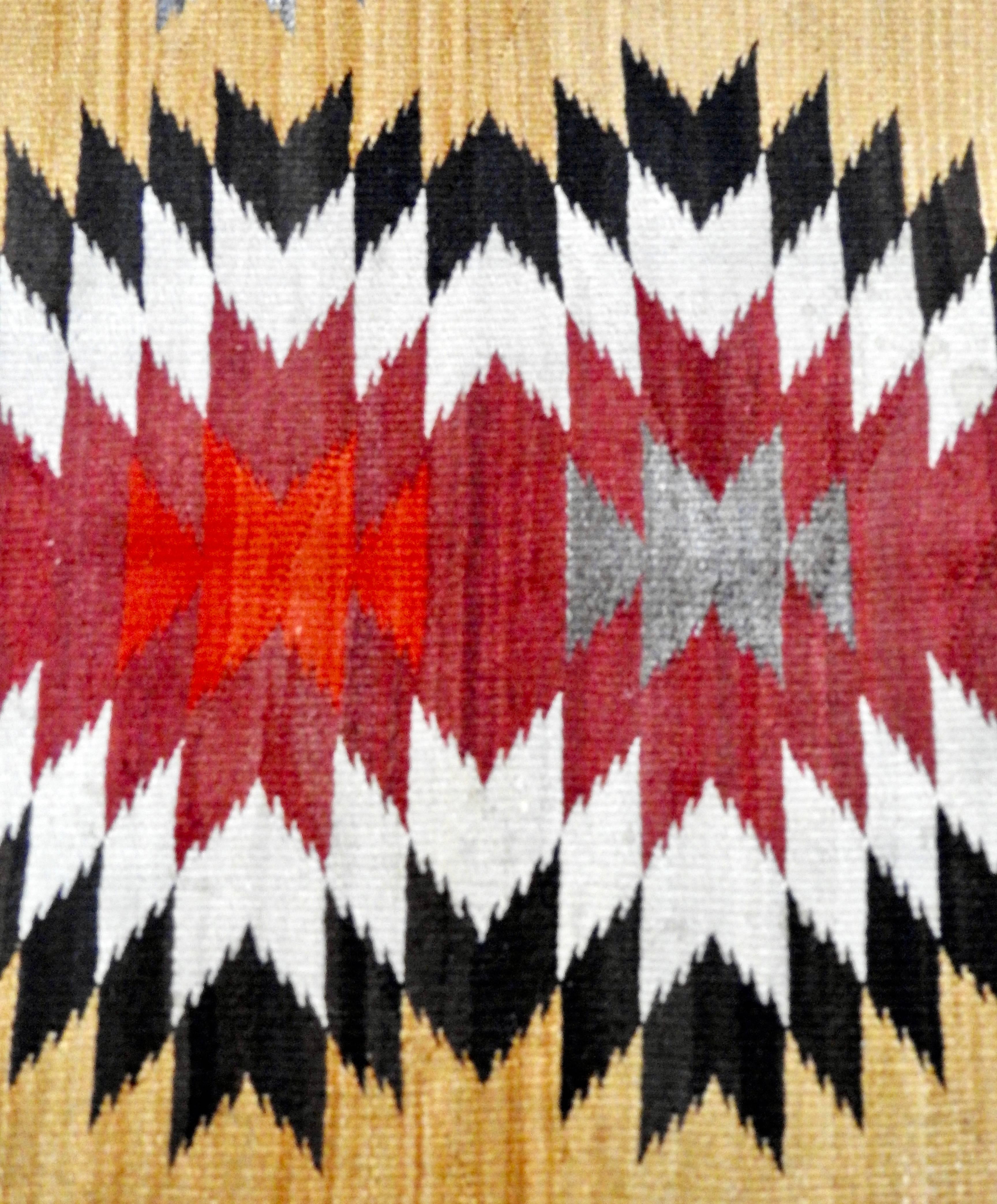 Wool Navajo Eye Dazzler Woven Rug, circa 1940s For Sale