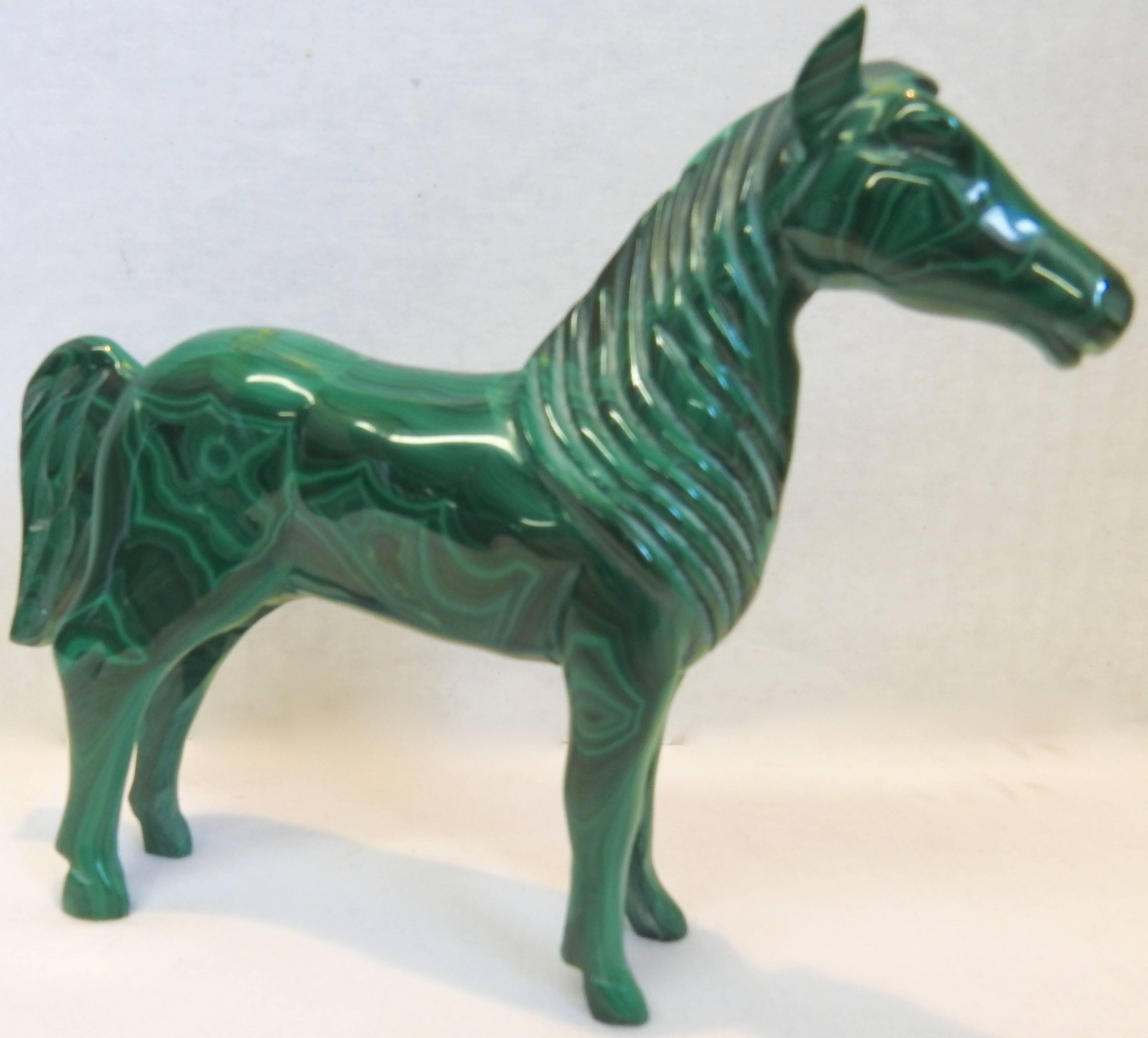 Mid-Century Modern Midcentury Malachite Standing Horse