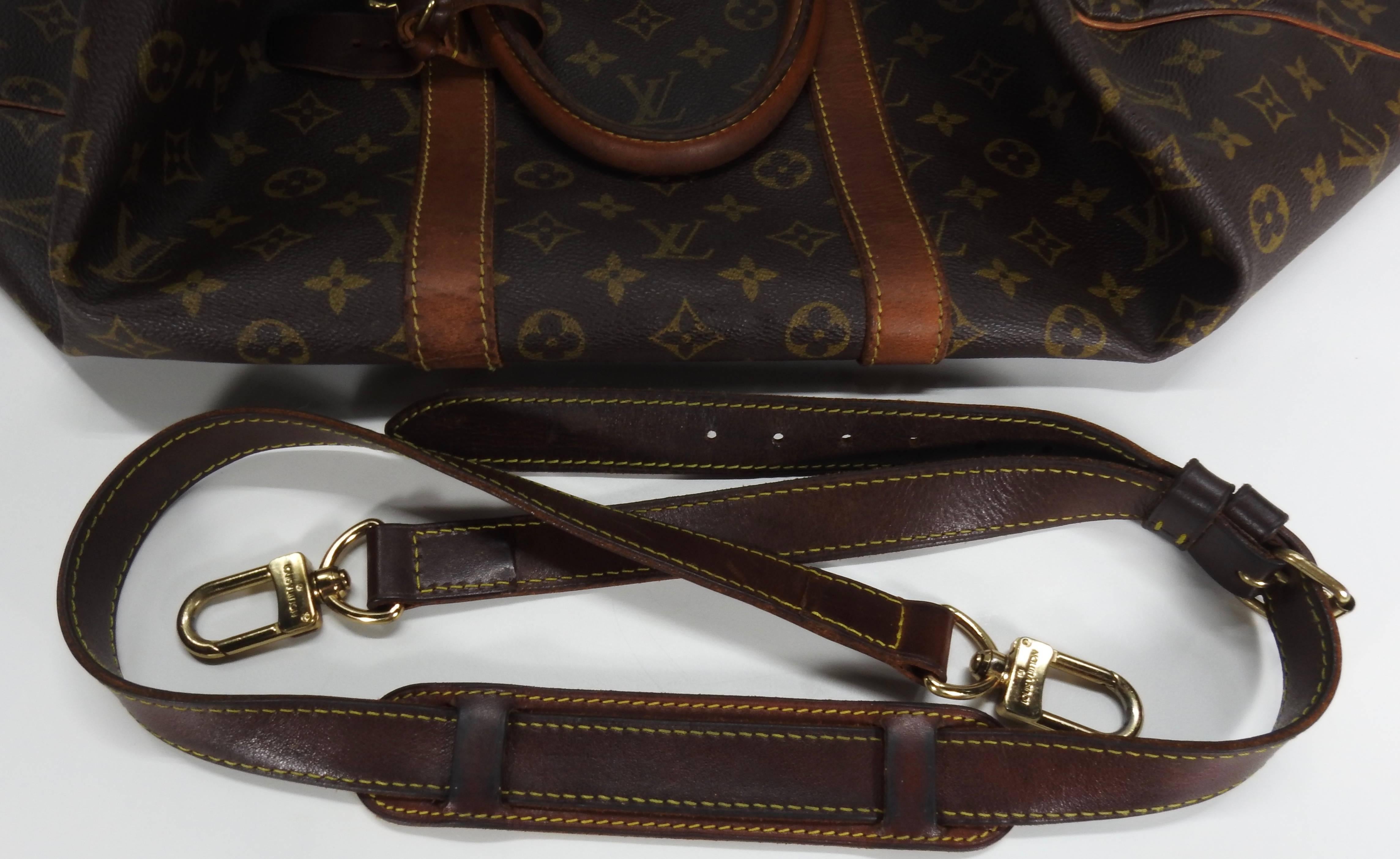 20th Century Louis Vuitton Classic Keepall Leather Monogram Travel Bag For Sale