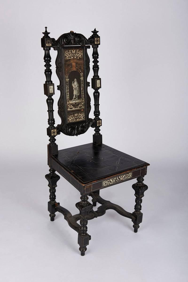Venusian Style Italian 18th Century Bone Inlay Chair 1