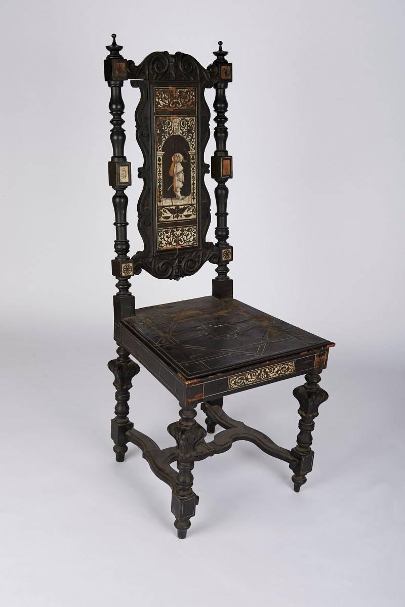 Venusian Style Italian 18th Century Bone Inlay Chair 5