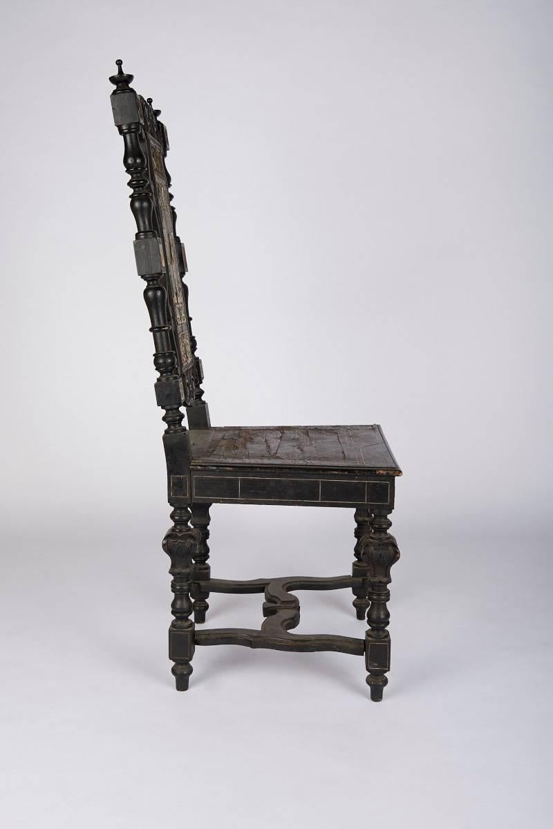 Venusian Style Italian 18th Century Bone Inlay Chair 4