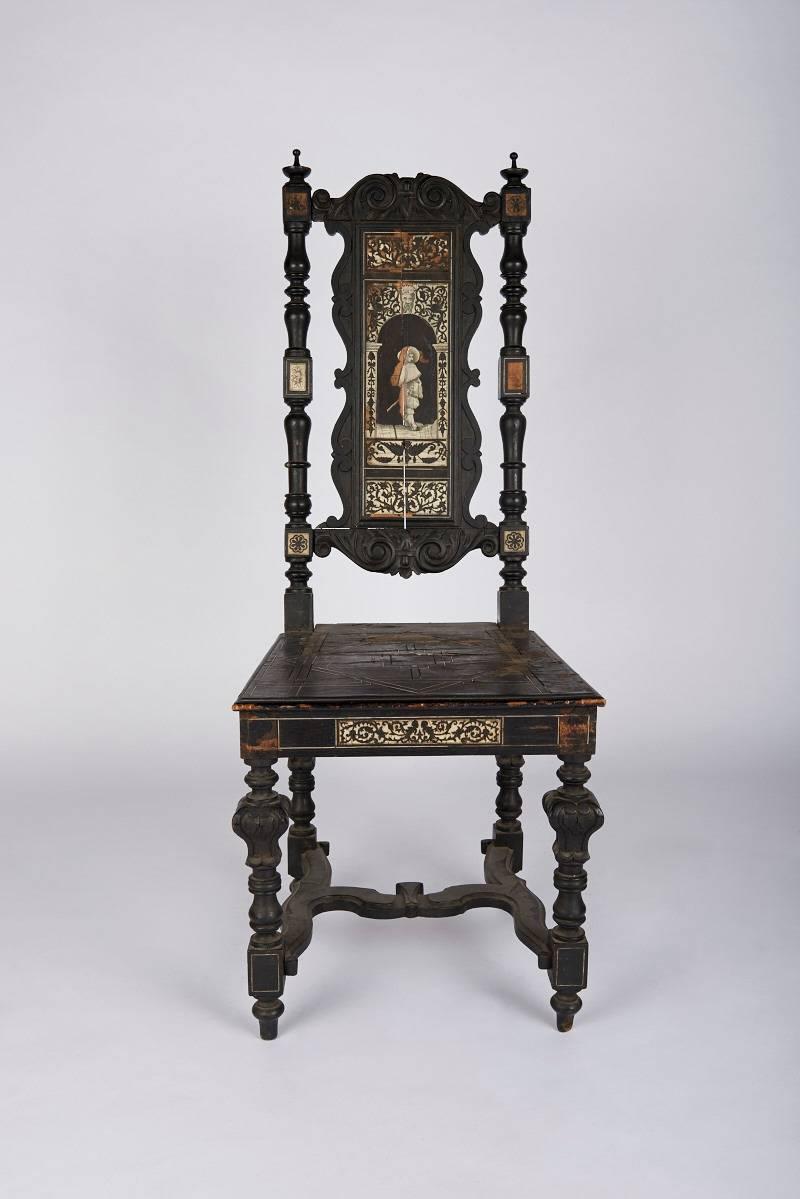 Venusian Style Italian 18th Century Bone Inlay Chair 2