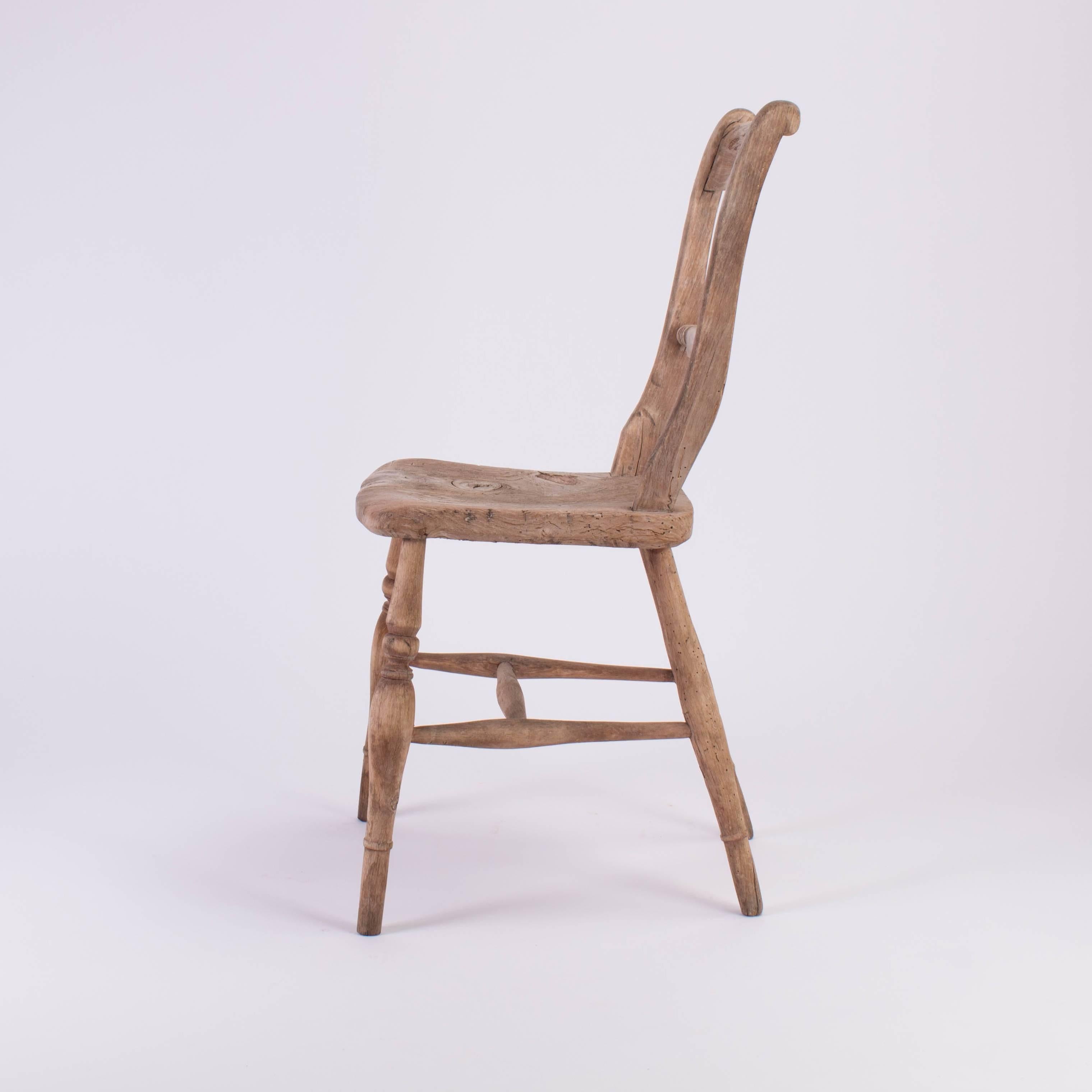Four Wooden Farm Chairs 2